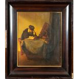 "Der Lesende", Kopie nach Rembrandt, Gemälde Öl auf Leinwand um 1900/20, unsignierte Malerei, Bildm