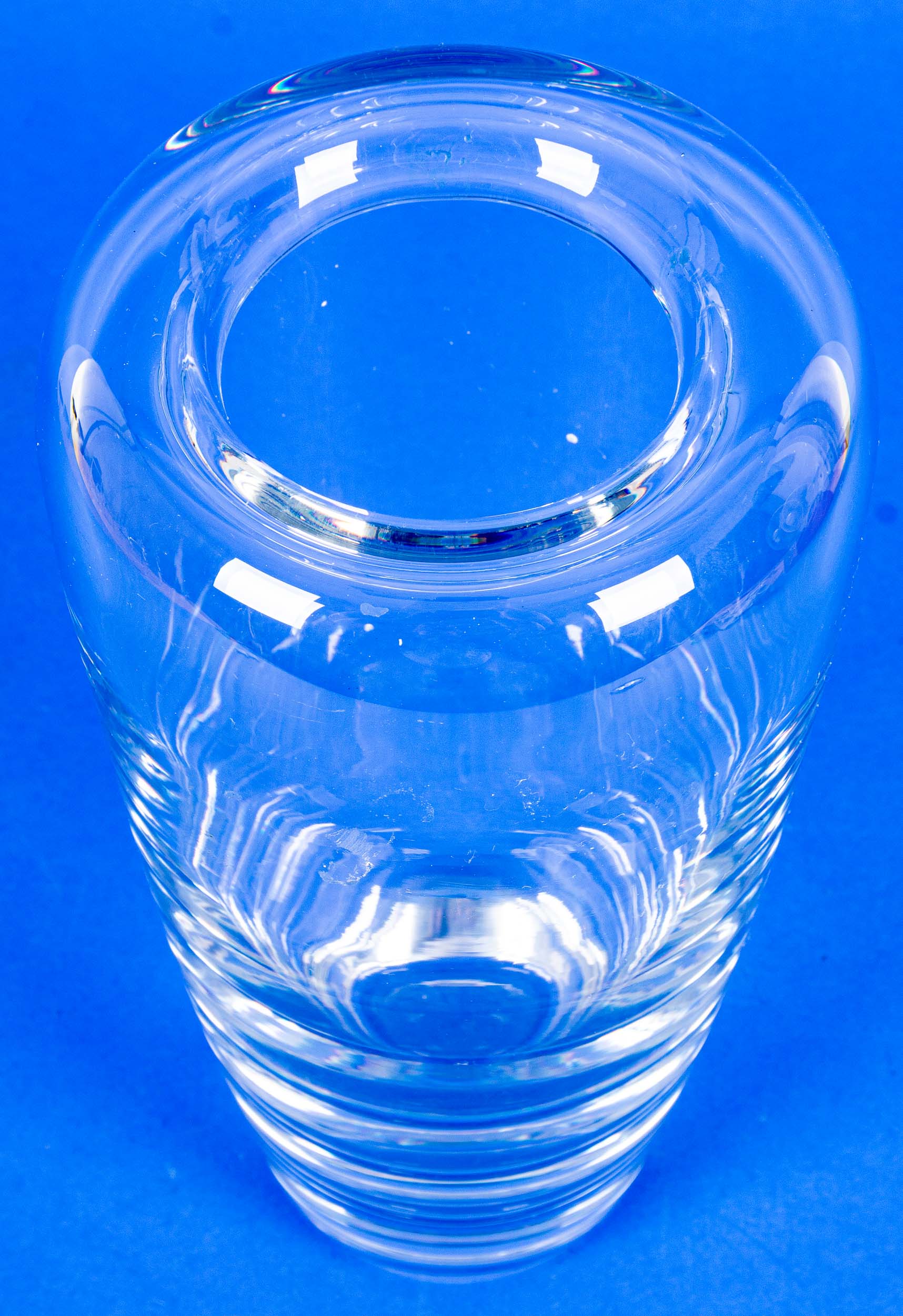 Schwere farblose Kristallglas-Blumenvase in ovoider Form; Bodenmarke: Peill - Putzler, Höhe ca. 28, - Bild 3 aus 7