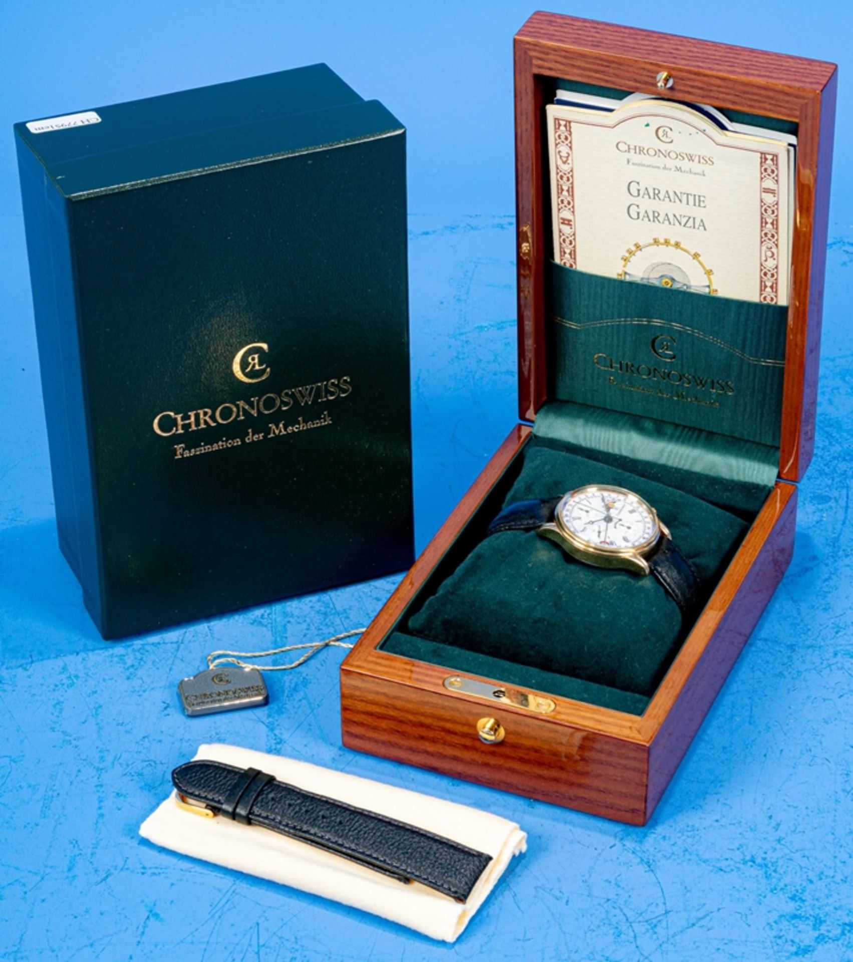 CHRONOSWISS-Chronograph, Automatik Herrenarmbanduhr aus 2004, Kaliber "C 755". Vergoldetes rundes G - Image 4 of 7