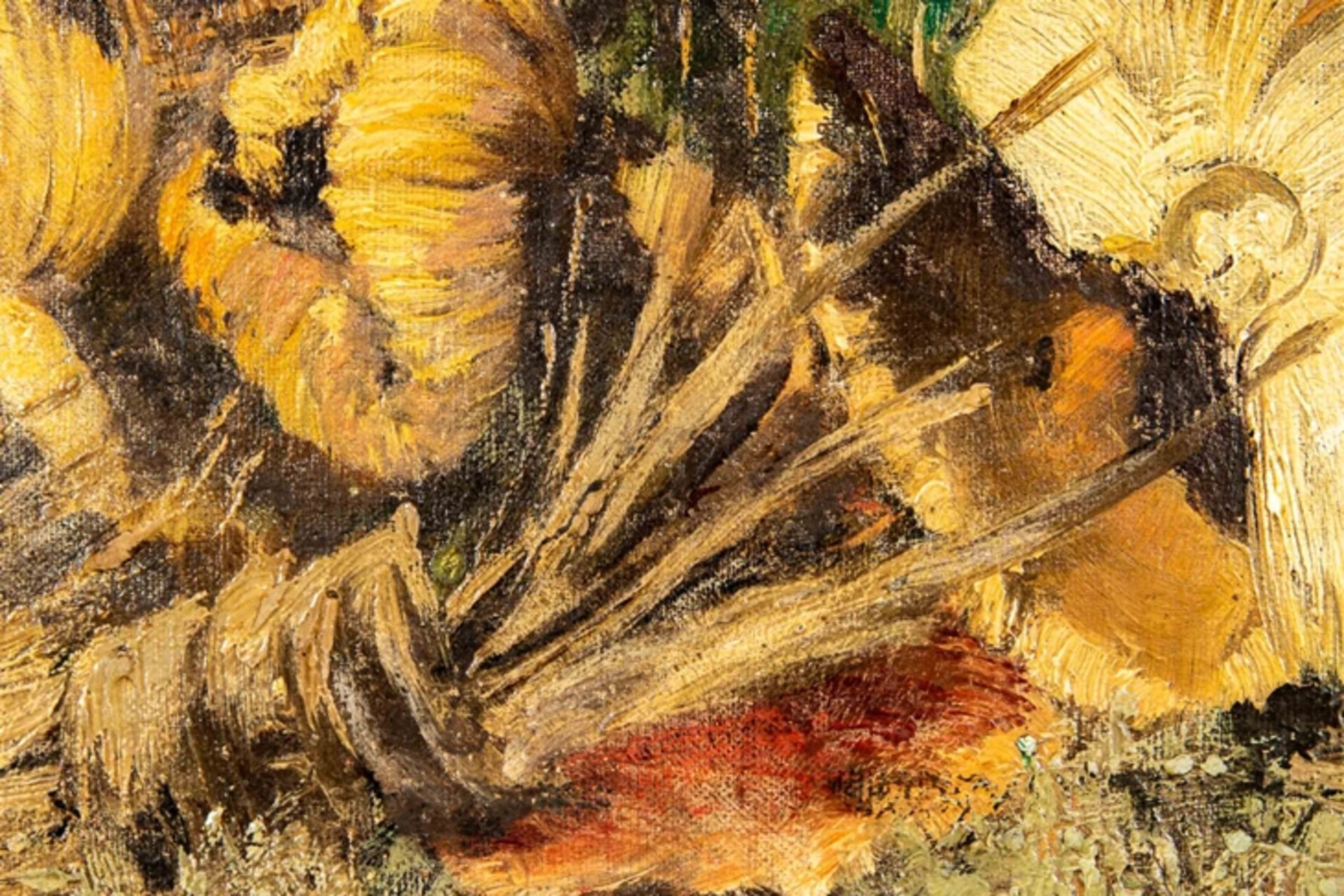 "Herbstliche Pilzsammlung", Gemälde Öl auf Holzplatte, ca. 65x92 cm, oben rechts signiert: L. Begas - Image 8 of 10