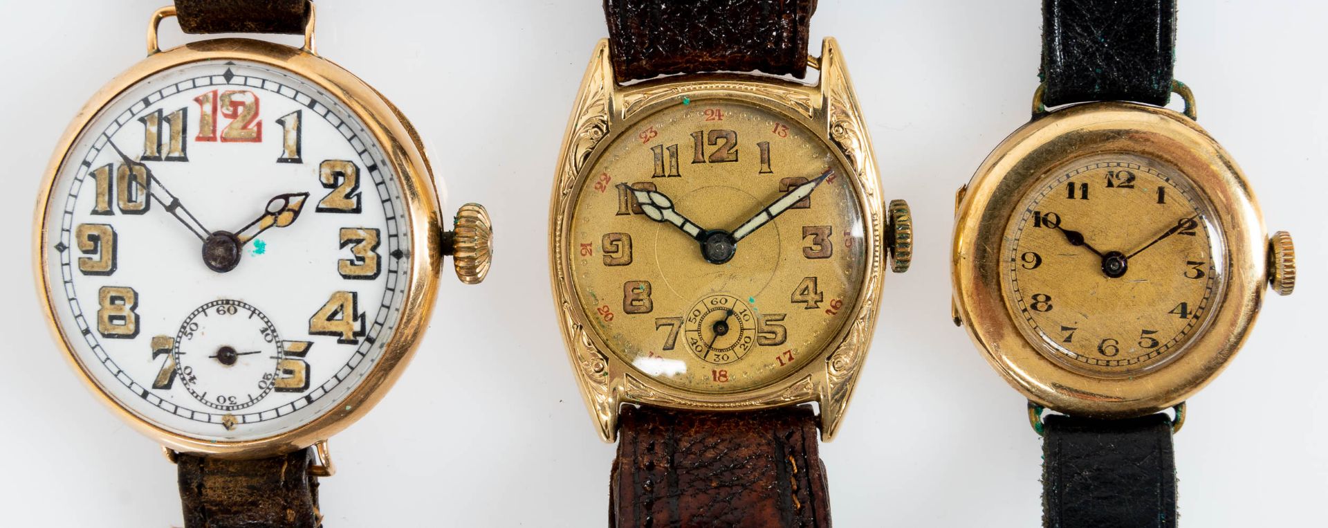 3teiliges Konvolut versch. Damen- bzw. Unisex-Armbanduhren der 1920er und 30er Jahre, Gehäuse in 14 - Bild 2 aus 12