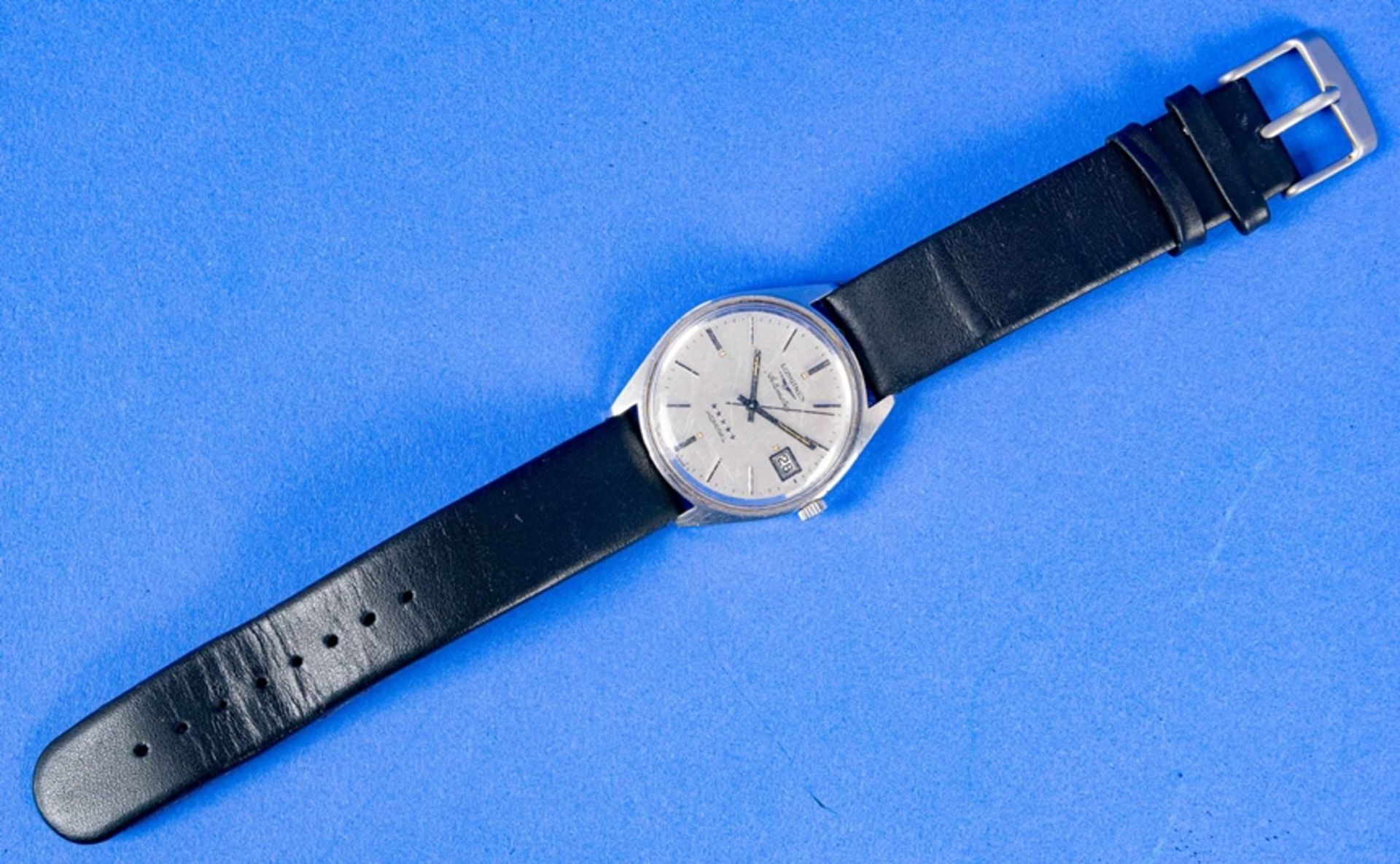 Longines Herrenarmbanduhr, Automatic Admiral, Stahl, der 1960er/70er Jahre, Werk läuft an, wurde je - Bild 2 aus 7