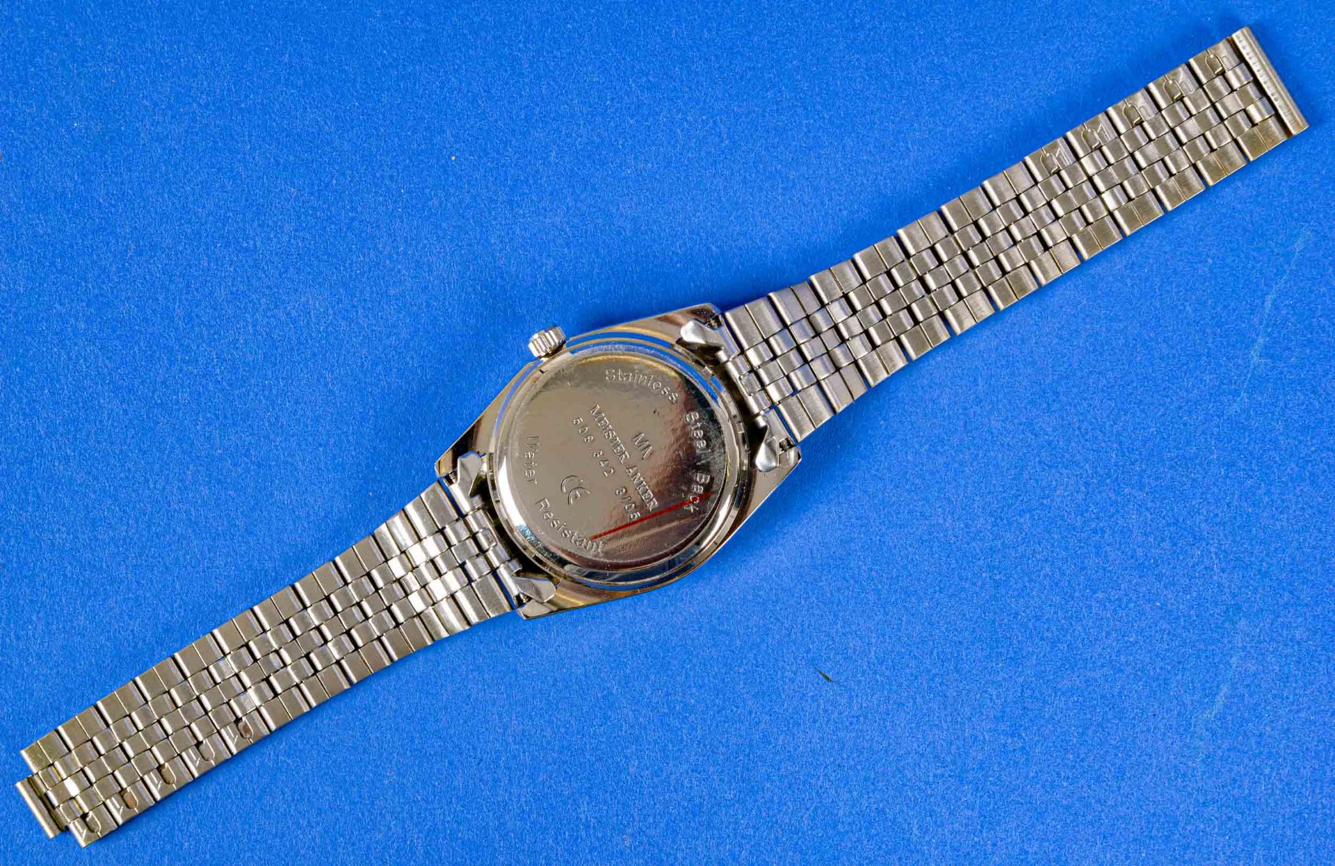 Meister Anker - Herrenarmbanduhr, Quarz, Stahlgehäuse, unvollständiges Armband (Verschluss fehlt),  - Bild 6 aus 8