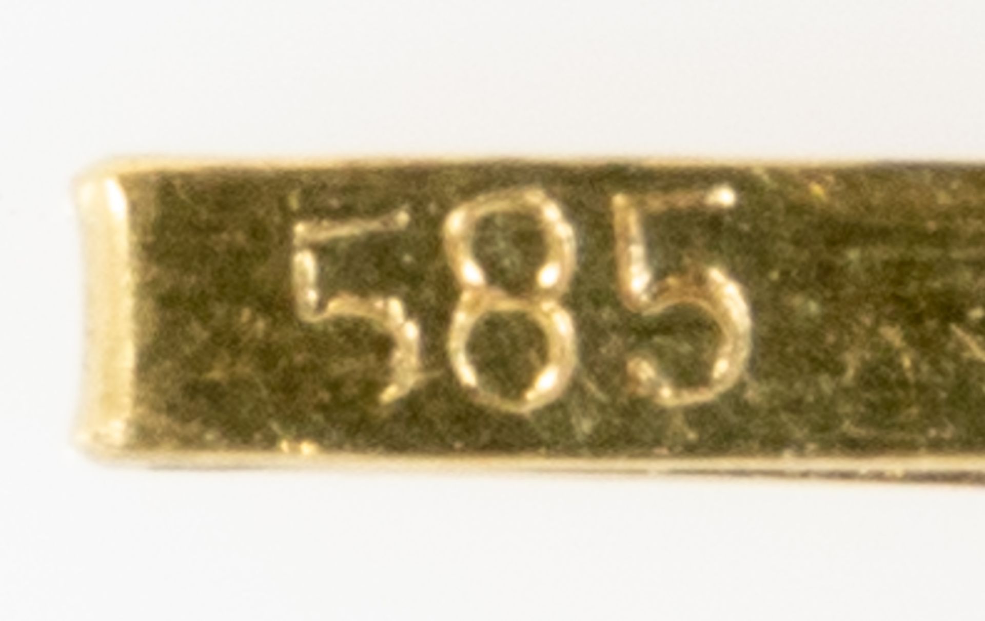 585er Gelbgold-Gliederarmband mit Sicherheitsverschluss & unedlem Anhänger, u. a. bezeichnet: "Er l - Image 8 of 9