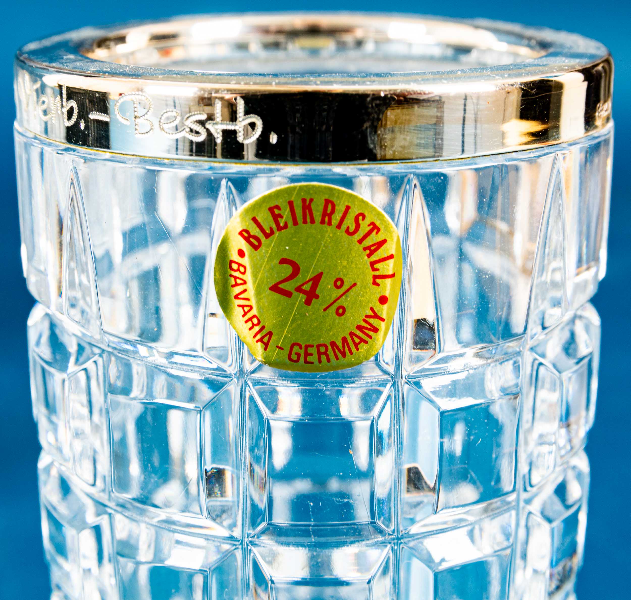 16teiliges Konvolut versch. Kristallglas-Gefäße mit gravierten Silbermonturen (8 x 925er Sterling & - Bild 11 aus 11