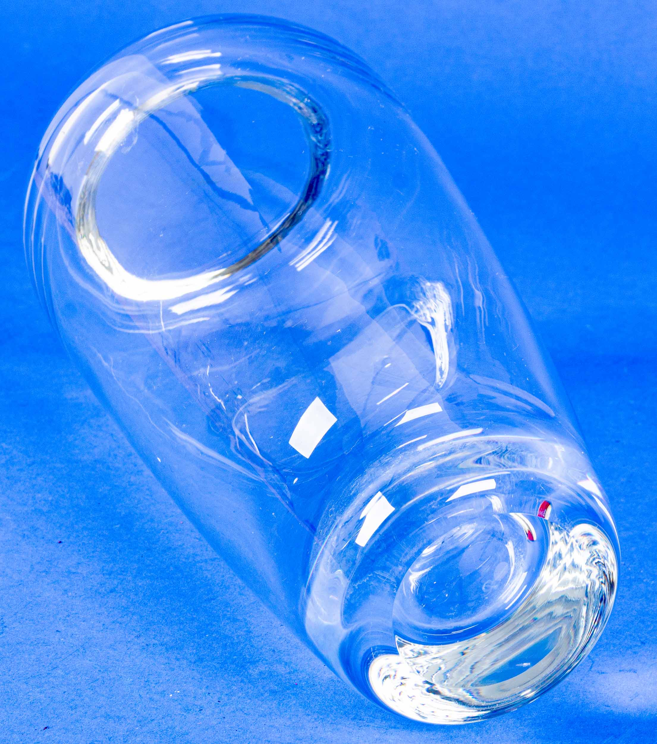 Schwere farblose Kristallglas-Blumenvase in ovoider Form; Bodenmarke: Peill - Putzler, Höhe ca. 28, - Bild 7 aus 7
