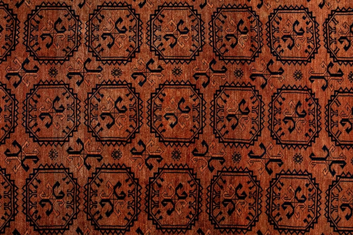 Große ältere GOLD - AFGHAN Teppichbrücke, sogenanntes Zwischenmaß, ca. 260 x 165 cm, seidig glänzen - Bild 4 aus 8