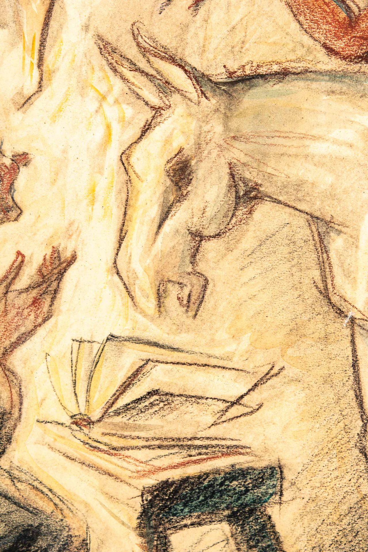 "Wie Till Eulenspiegel einem Esel das Lesen beibrachte"...., aquarellierte Tuschzeichnung des A.O. - Image 8 of 10