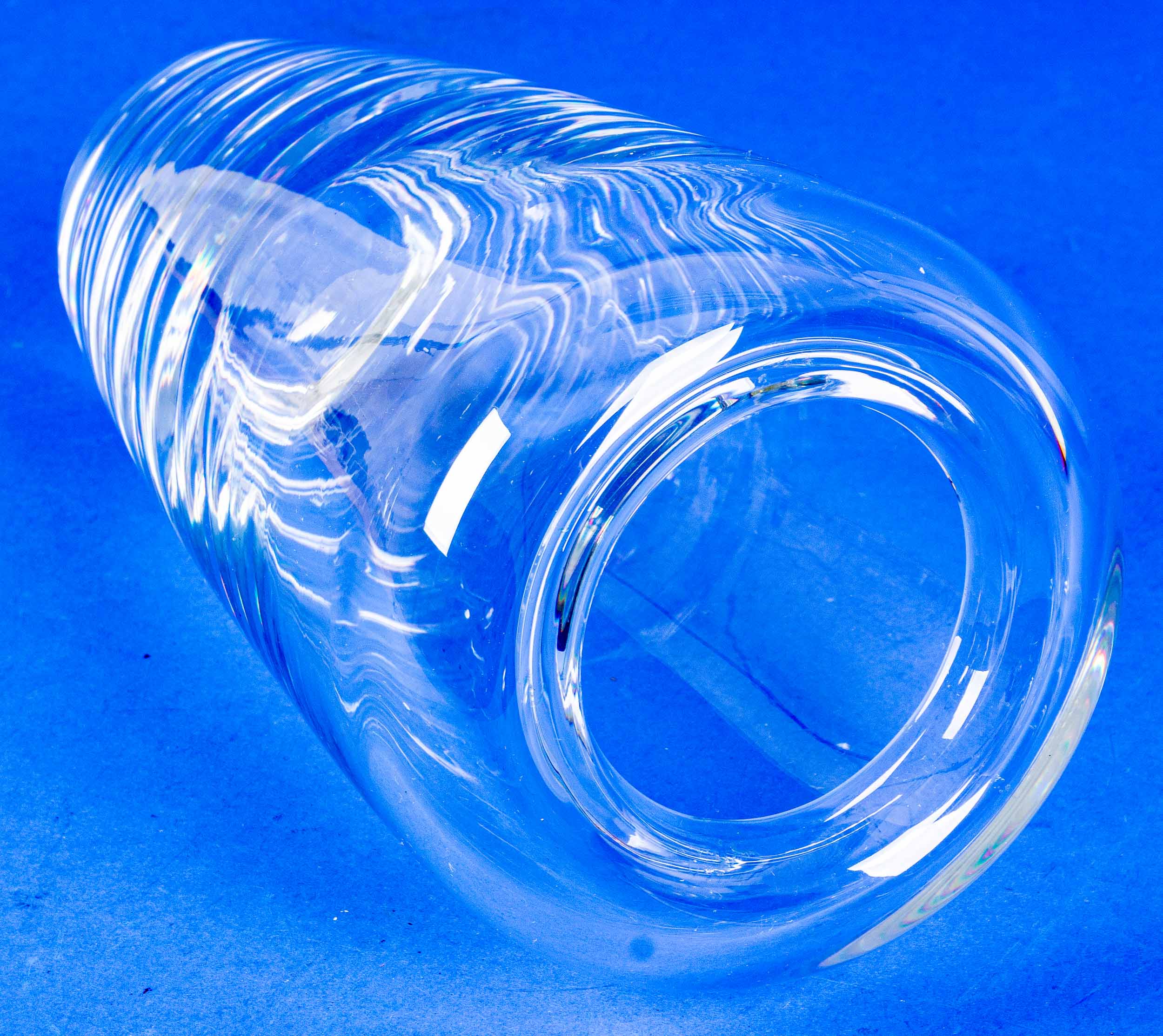 Schwere farblose Kristallglas-Blumenvase in ovoider Form; Bodenmarke: Peill - Putzler, Höhe ca. 28, - Bild 6 aus 7
