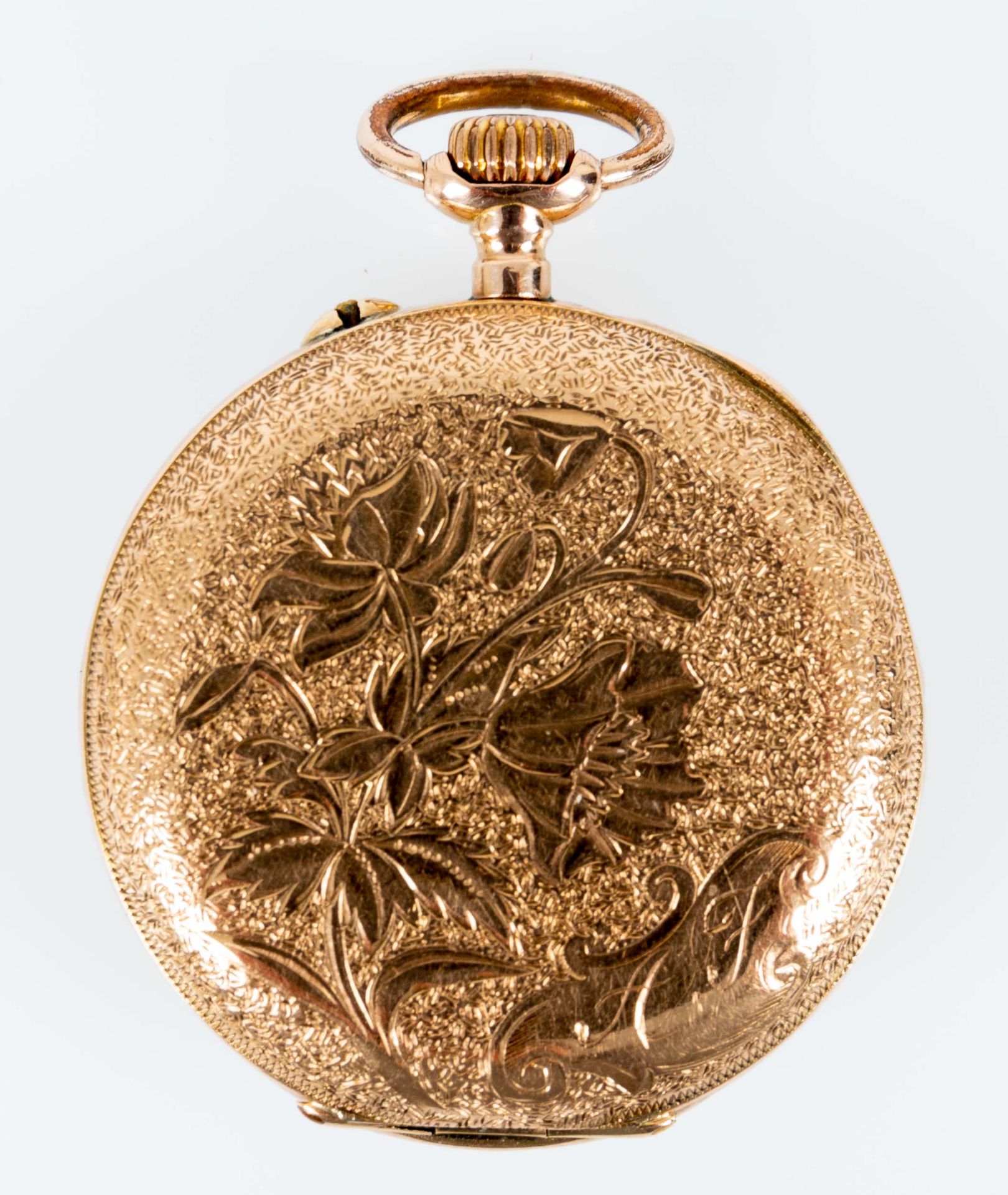Zeitlos elegante Damentaschenuhr, 800er Silber-Gehäuse, aufwändiger "Tula-Silber" Streifendekor; We - Bild 4 aus 10