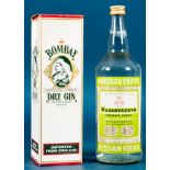 1 Bombay Dry Gin & 1 Moskovskaja Osobaya Wodka.