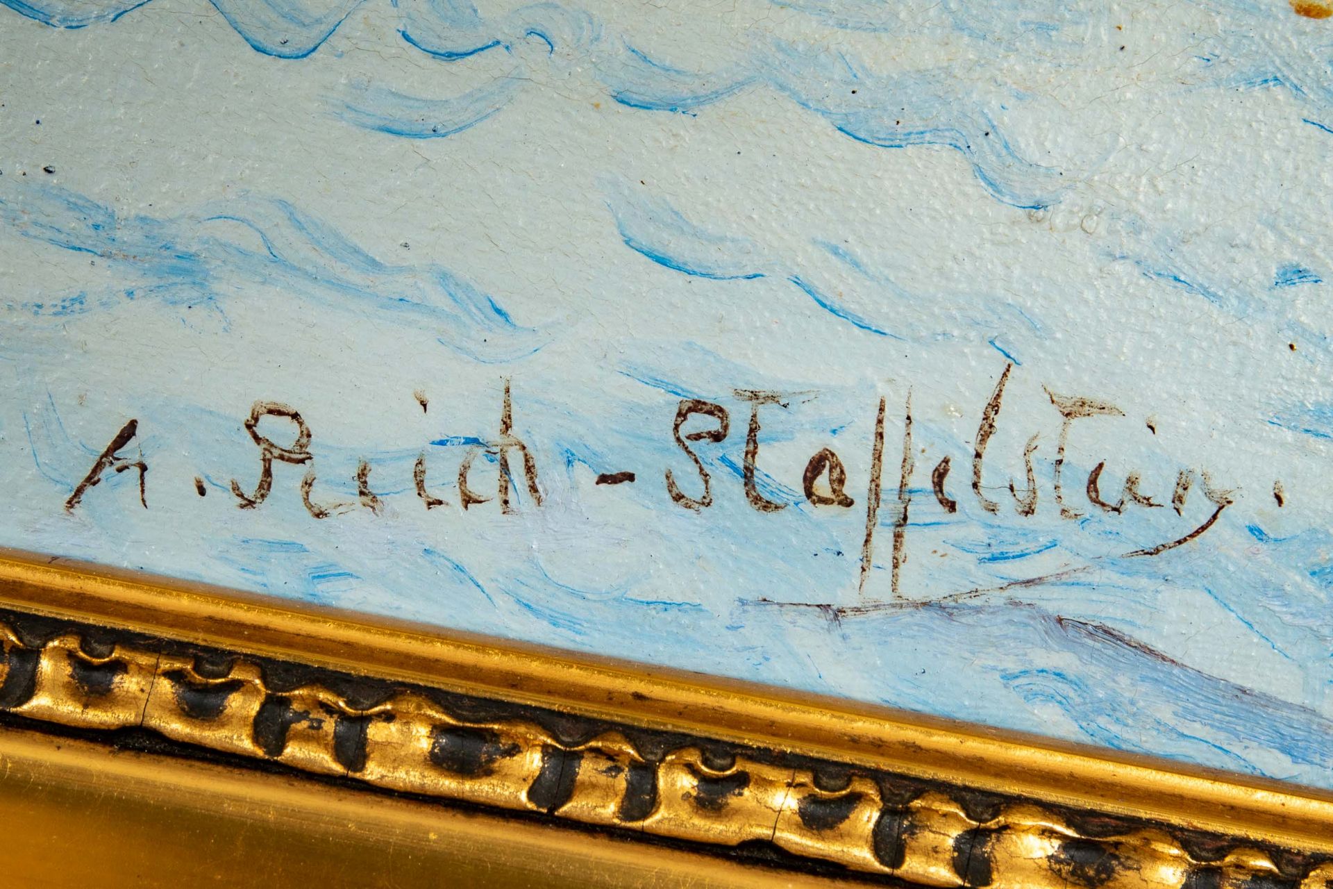 "Dämmerung an der Ostseeküste", in seichten, pastosen, weichen Farben gemaltes Ölbild des Alexande - Image 9 of 11