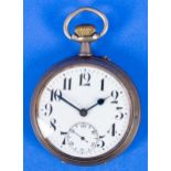 Antike "Eisenbahner-Uhr", massives 800er Silbergehäuse, Durchmesser ca. 62 mm, deutsch um 1900/20,