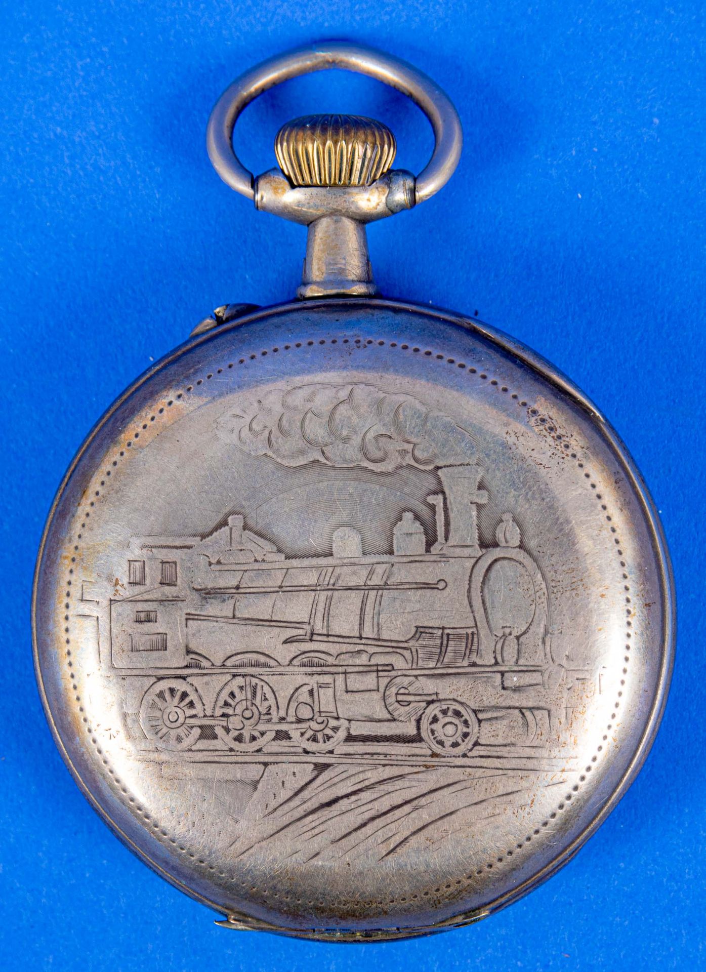 Antike "Eisenbahner-Uhr", massives 800er Silbergehäuse, Durchmesser ca. 62 mm, deutsch um 1900/20,  - Bild 2 aus 8