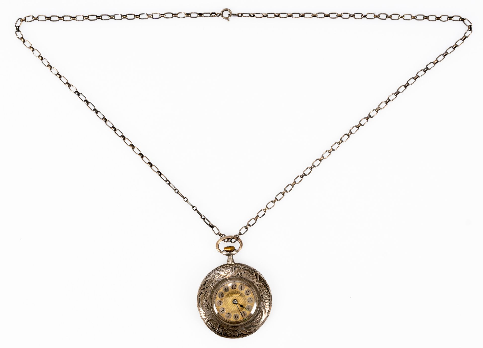 Elegante Damen-Taschenuhr in flacher Ausführung, 900er Silber. Gehäuse Durchmesser ca. 47 mm, ungep - Image 2 of 5