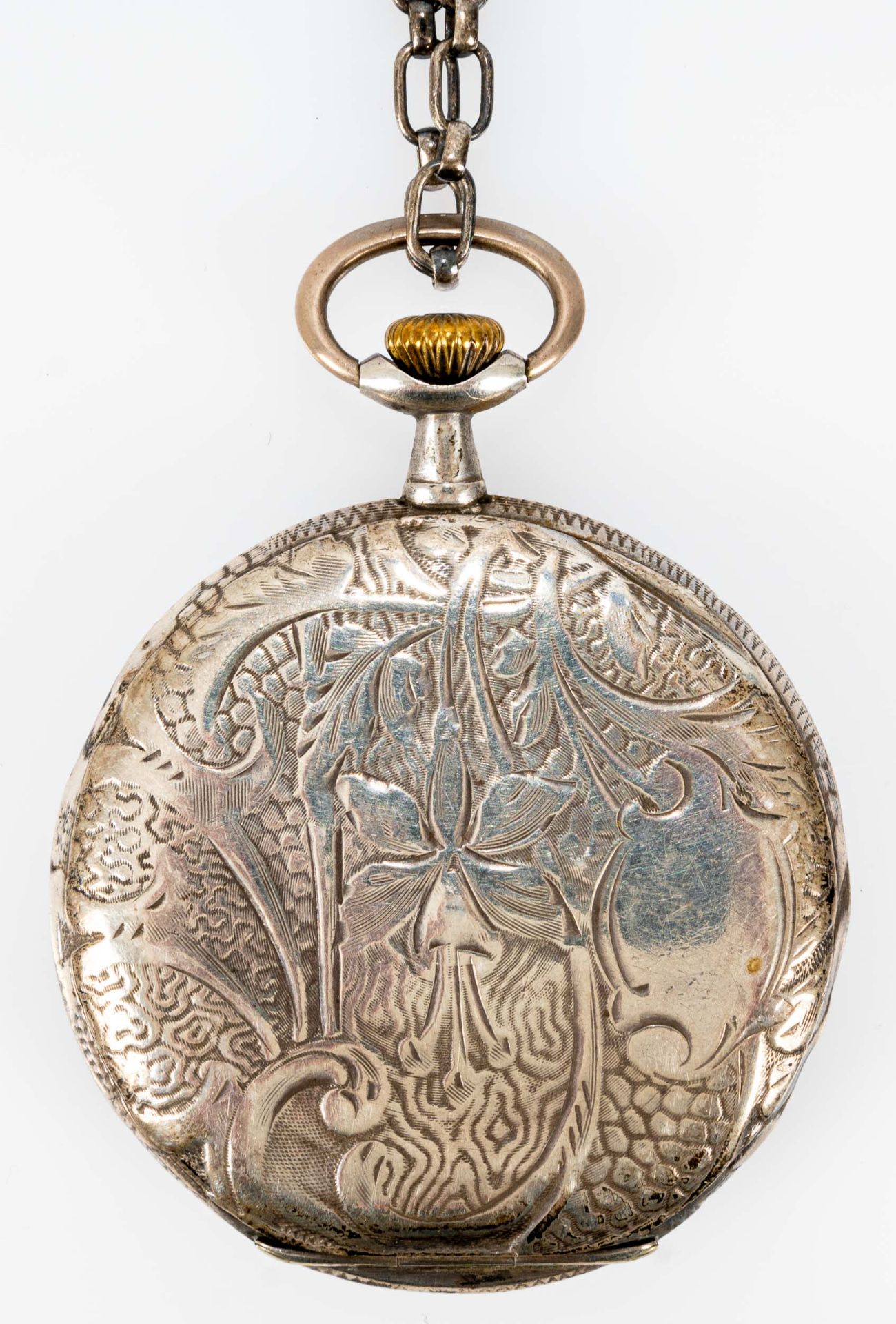 Elegante Damen-Taschenuhr in flacher Ausführung, 900er Silber. Gehäuse Durchmesser ca. 47 mm, ungep - Image 3 of 5
