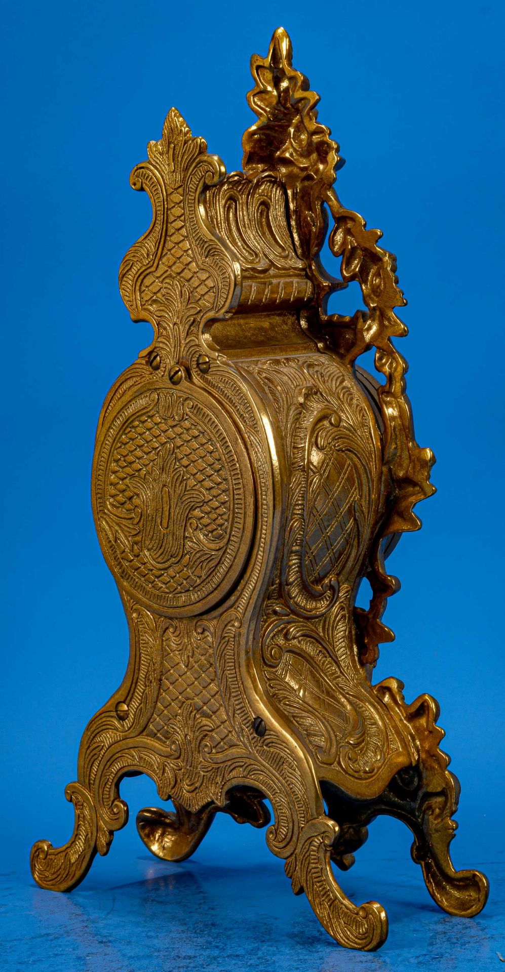 Dekorative "IMPERIAL"-Kaminuhr, im Barockstil, 2. Hälfte 20. Jhdt., Höhe ca. 39 cm, schweres mehrte - Bild 7 aus 12