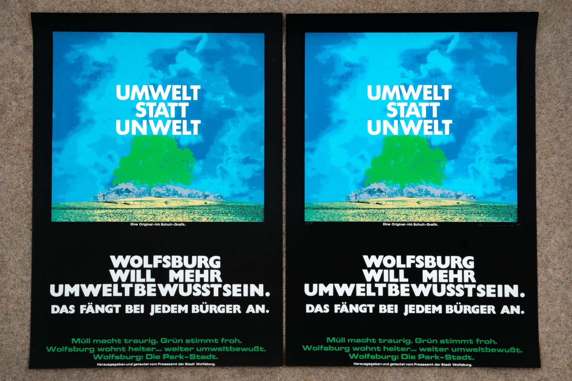 7teilige Sammlung von Künstlern handsignierte (Ausstellungs)Plakate, entstanden zwischen 1969 und 1 - Image 2 of 5