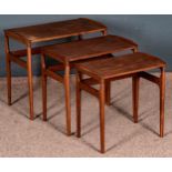 3er Set Satztische, Teakholz massiv, Danish Design der 1950er/60er Jahre, max. Größe ca. 52 x 60 x