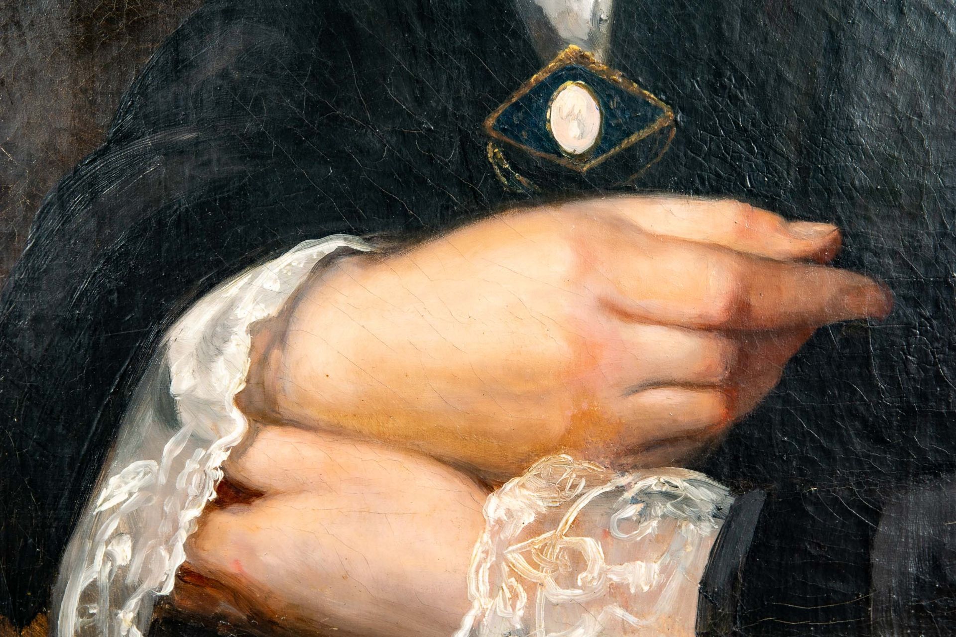 Elegantes Damenporträt, Gemälde Öl auf Leinwand, mittig links signiert und datiert: Jul. Moser p. L - Image 7 of 12