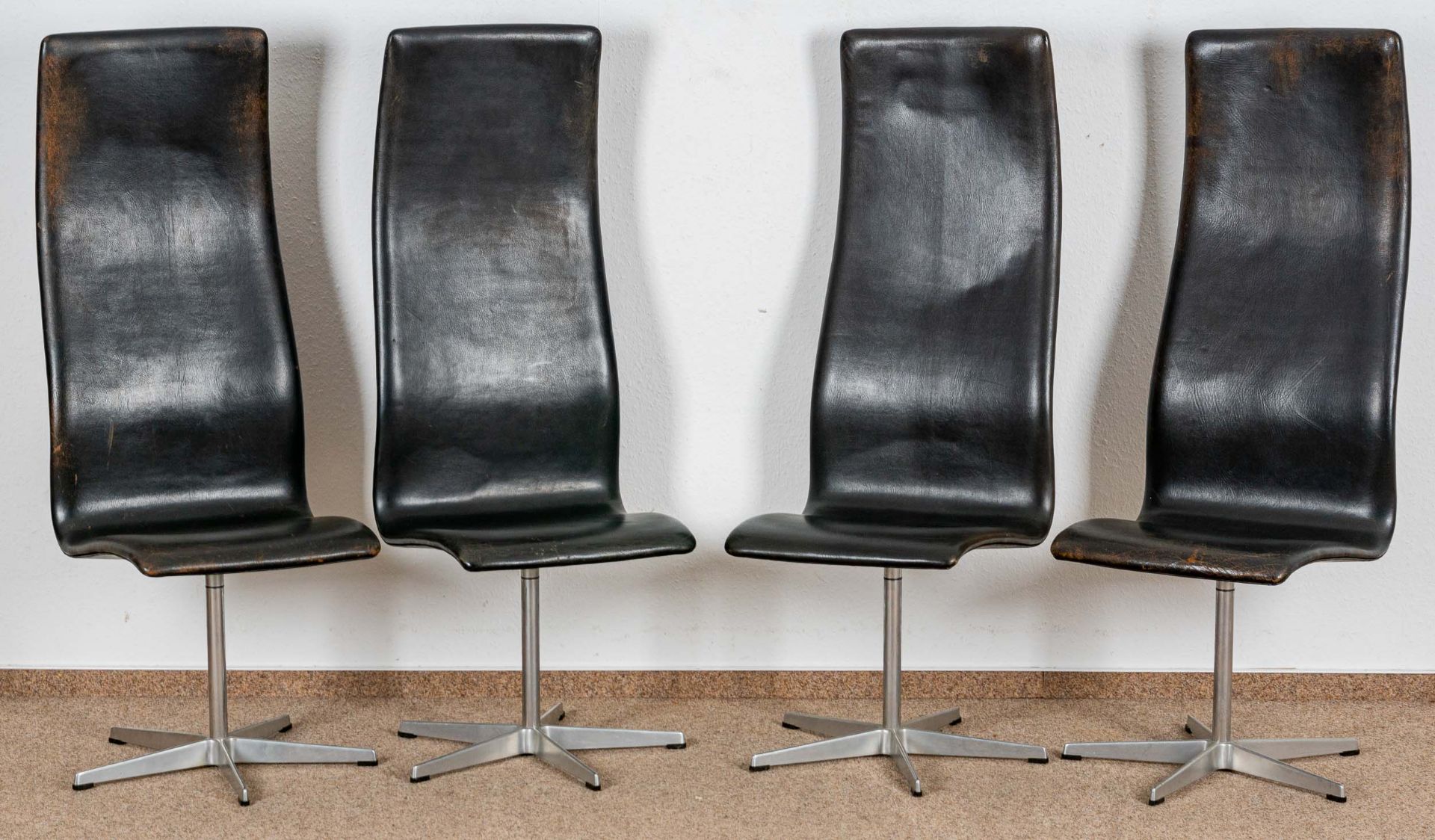 4 x Oxford Chair Model 3162 für Fritz Hansen, designed by ARNE JACOBSEN (Dänemark); Entwurf von ca