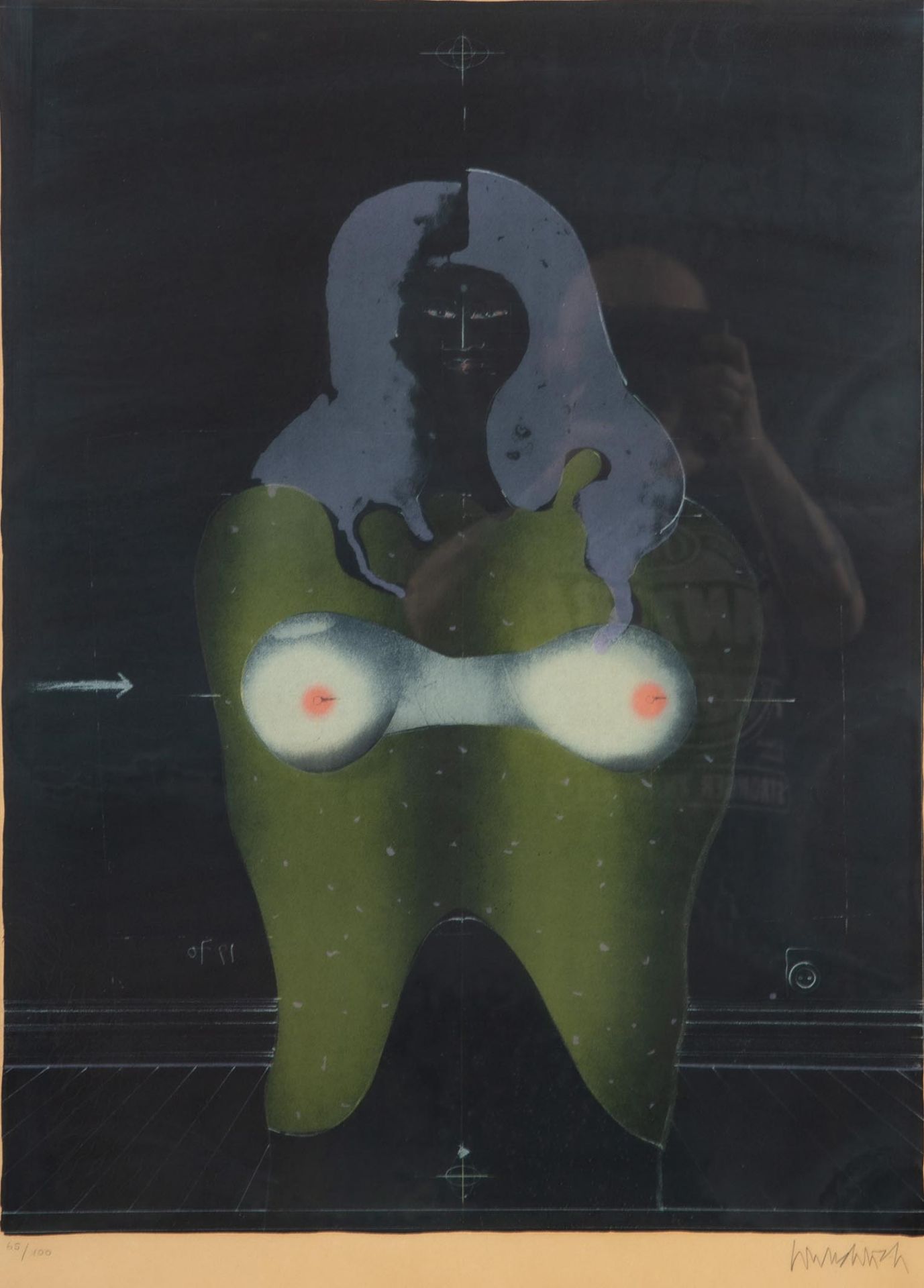 "Cut out For D. B.", Farblithographie, unten rechts signiert: Wunderlich = Paul Wunderlich (1927 - - Image 2 of 7