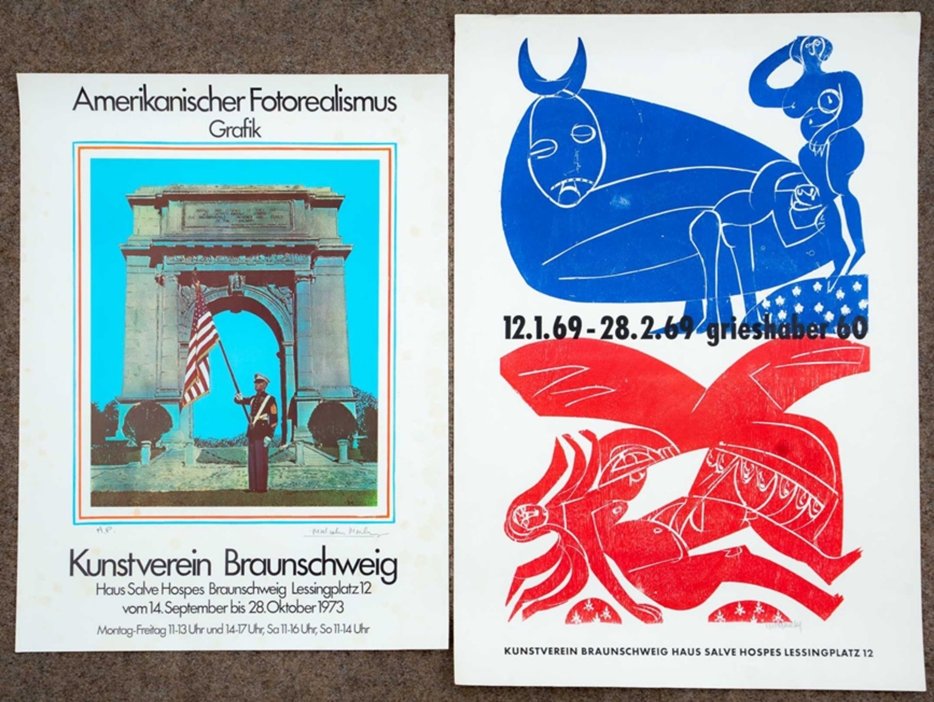 7teilige Sammlung von Künstlern handsignierte (Ausstellungs)Plakate, entstanden zwischen 1969 und 1 - Image 3 of 5