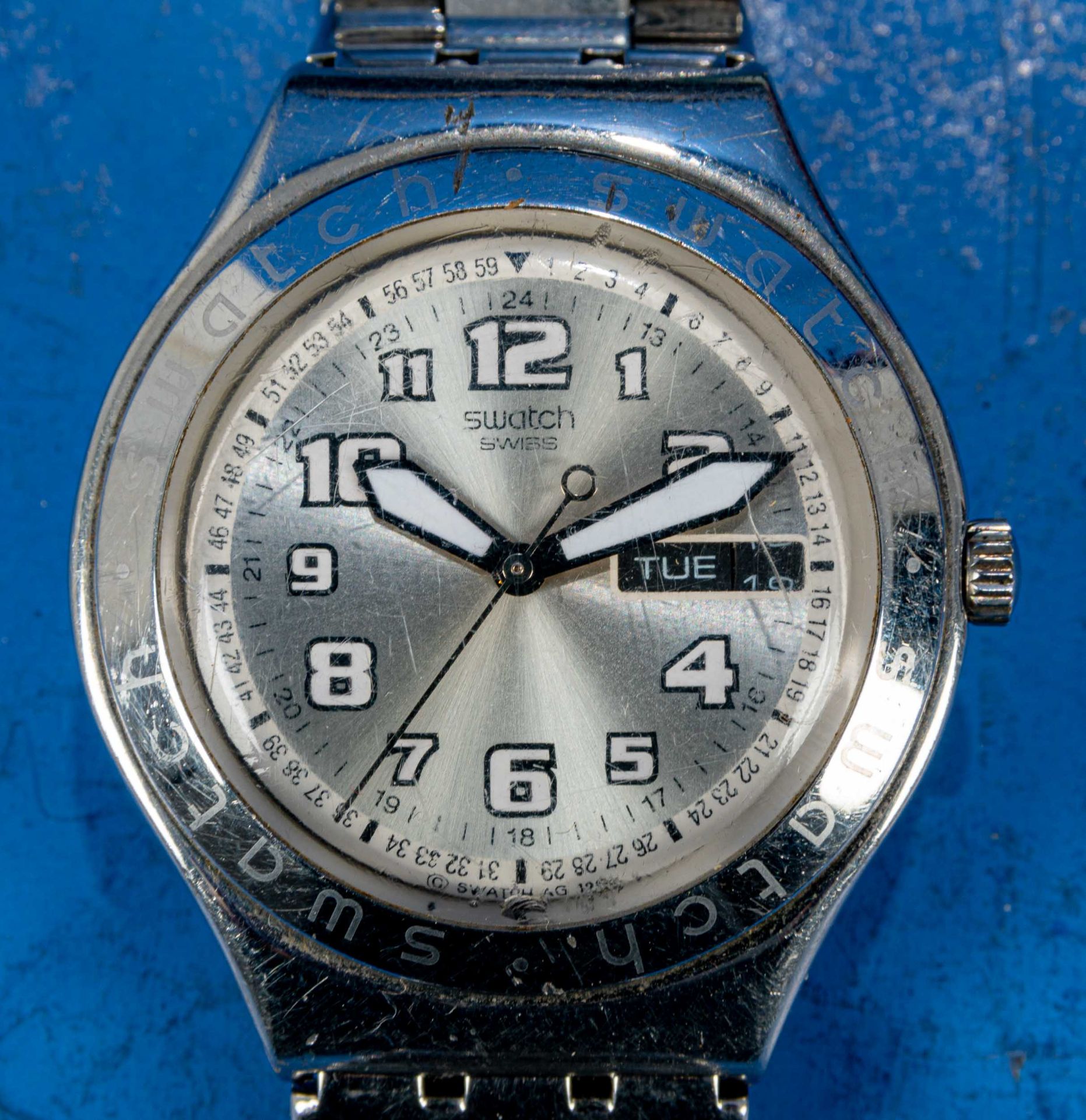 7teilige Uhrensammlung, u. a. der Marke Swatch; versch. Alter, Größen, Materialien, Hersteller, Wer - Bild 8 aus 8