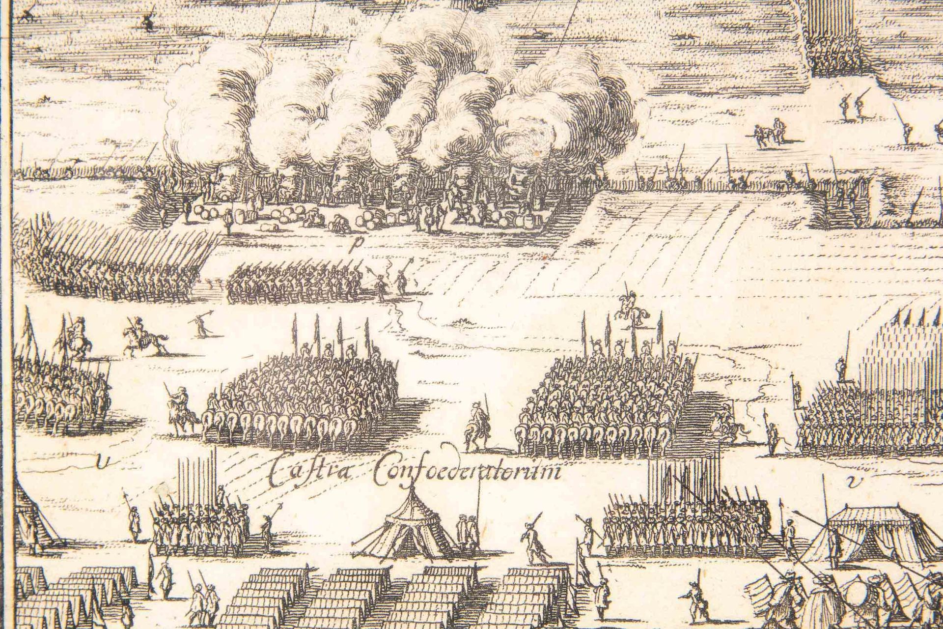 "Ansicht von Greifswald" (GRYESWALD AE), gestochen von Willem Swidde Holmia aus dem Jahre 1688; hin - Image 5 of 11