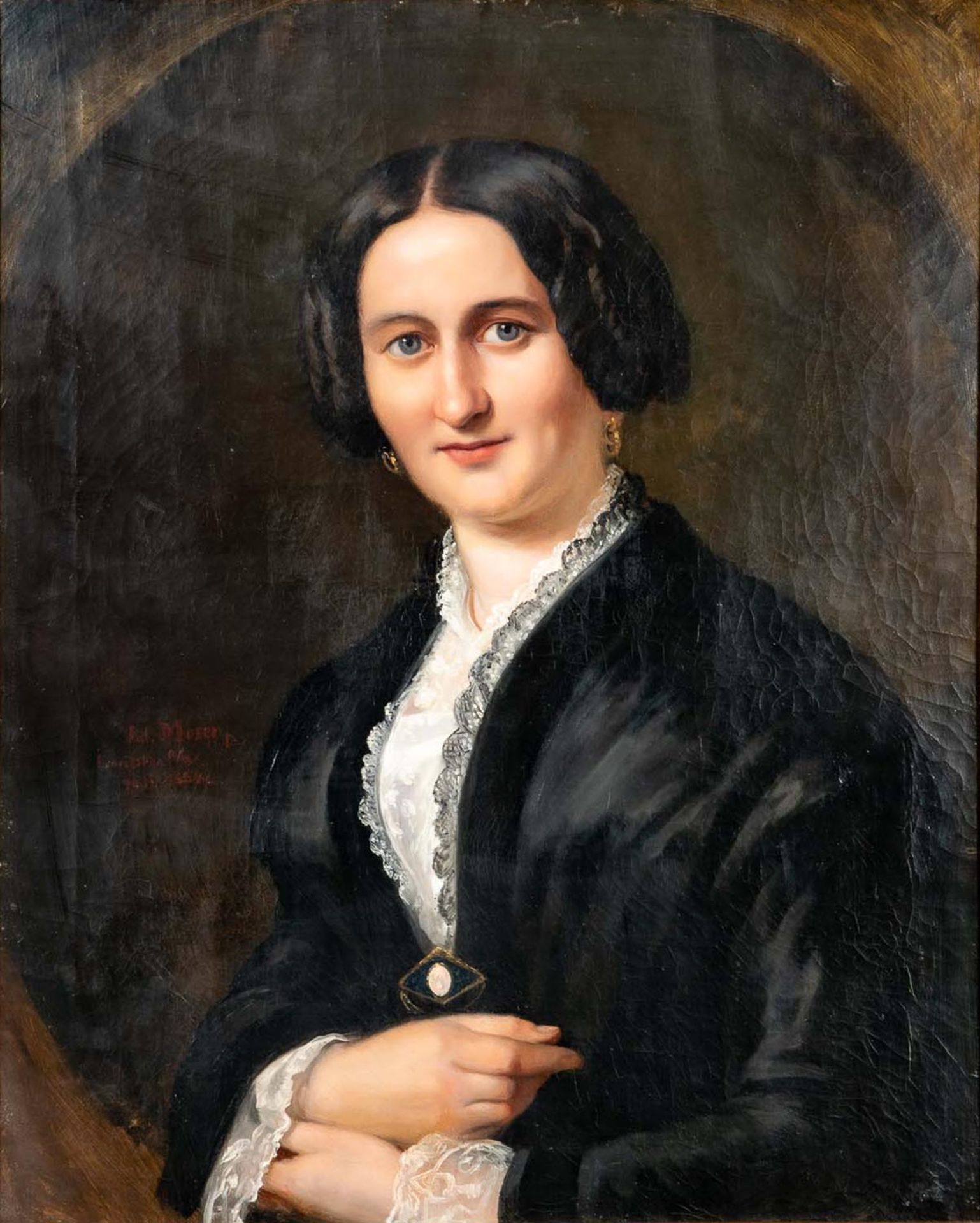 Elegantes Damenporträt, Gemälde Öl auf Leinwand, mittig links signiert und datiert: Jul. Moser p. L - Image 2 of 12