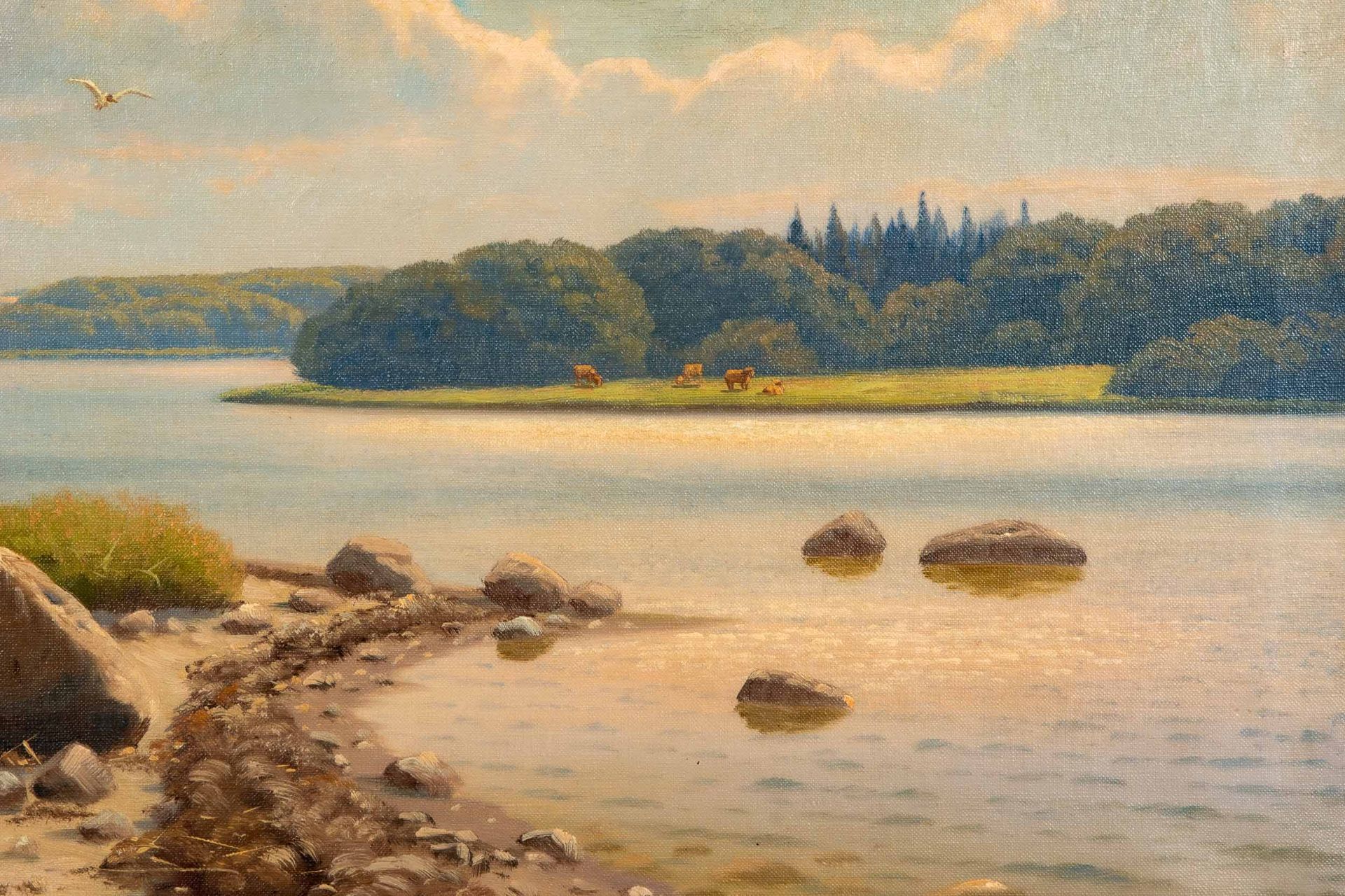 "Sommerliche Flusslandschaft" - Gemälde, Öl auf Leinwand, unten links signiert K. Drews = Kai Jeppe - Image 4 of 10