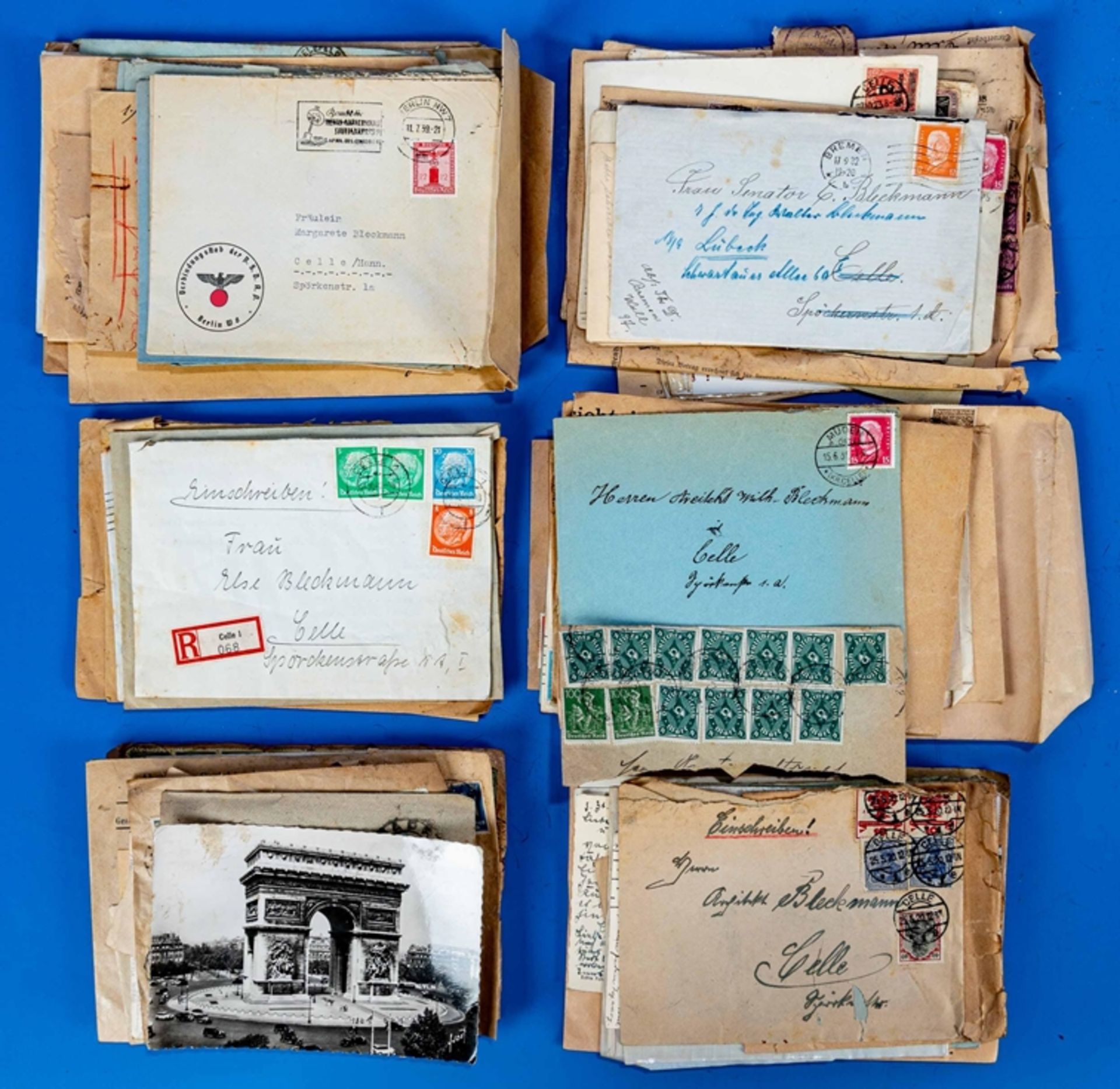 Posten Briefe und andere Postsachen, überwiegend Kaiserreich, ungezählt.