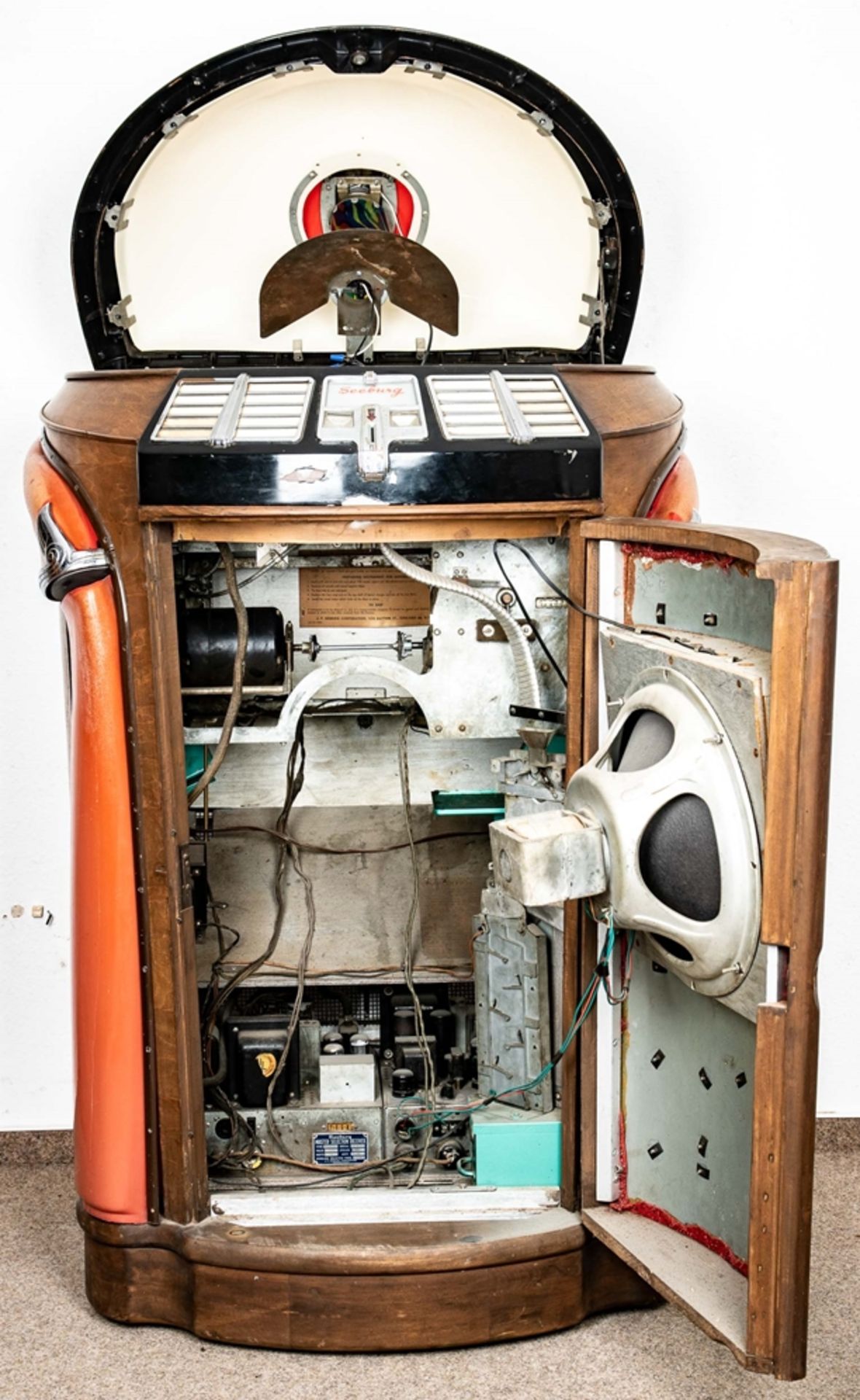 Orig. US-amerikanische Seeburg "Trashcan" Juke-Box, Baujahr ab 1946; unrestaurierter Fundzustand, s - Bild 17 aus 39