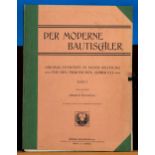 "Der Moderne Bautischler", Sammelmappe mit orig. Entwürfen, Serie I; Hrsg. Emerich Fellinger; 60 Ta