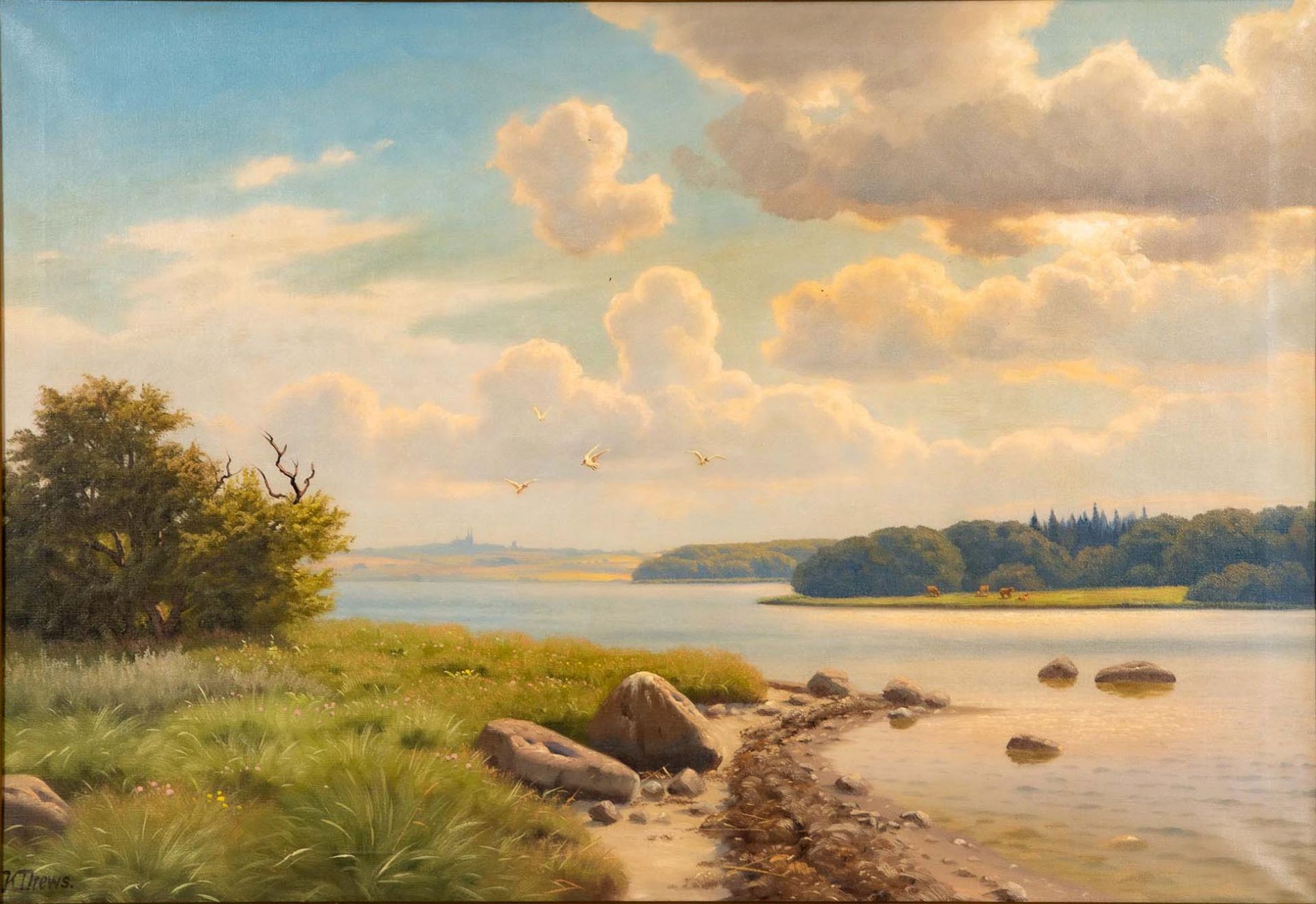 "Sommerliche Flusslandschaft" - Gemälde, Öl auf Leinwand, unten links signiert K. Drews = Kai Jeppe - Image 2 of 10