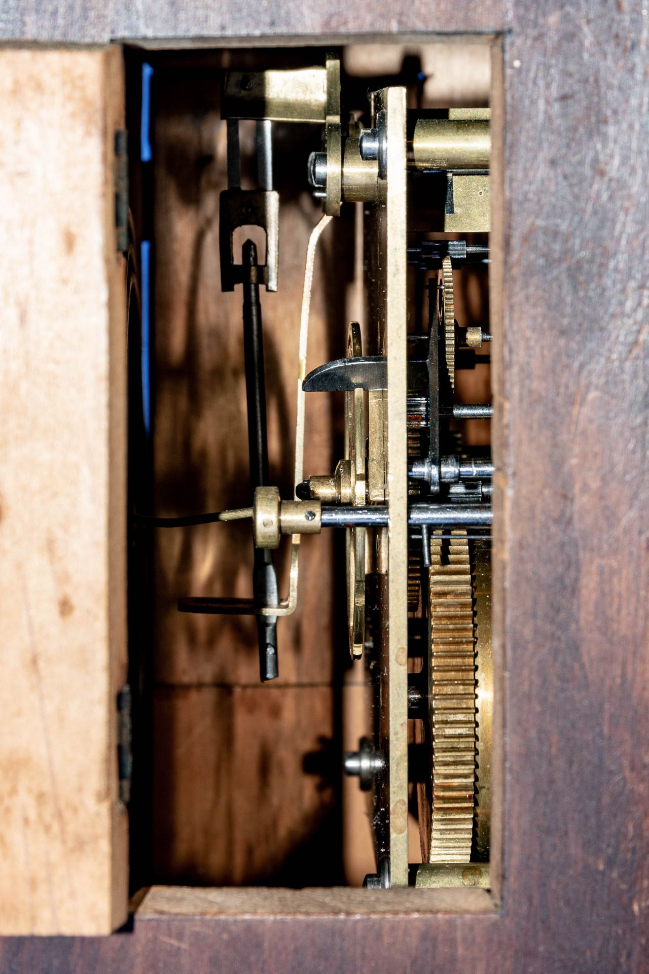 Dekorative Wanduhr, Historismus deutsch um 1900, Messingvollplatinenwerk der Marke: Lorenz Furtwäng - Image 5 of 9