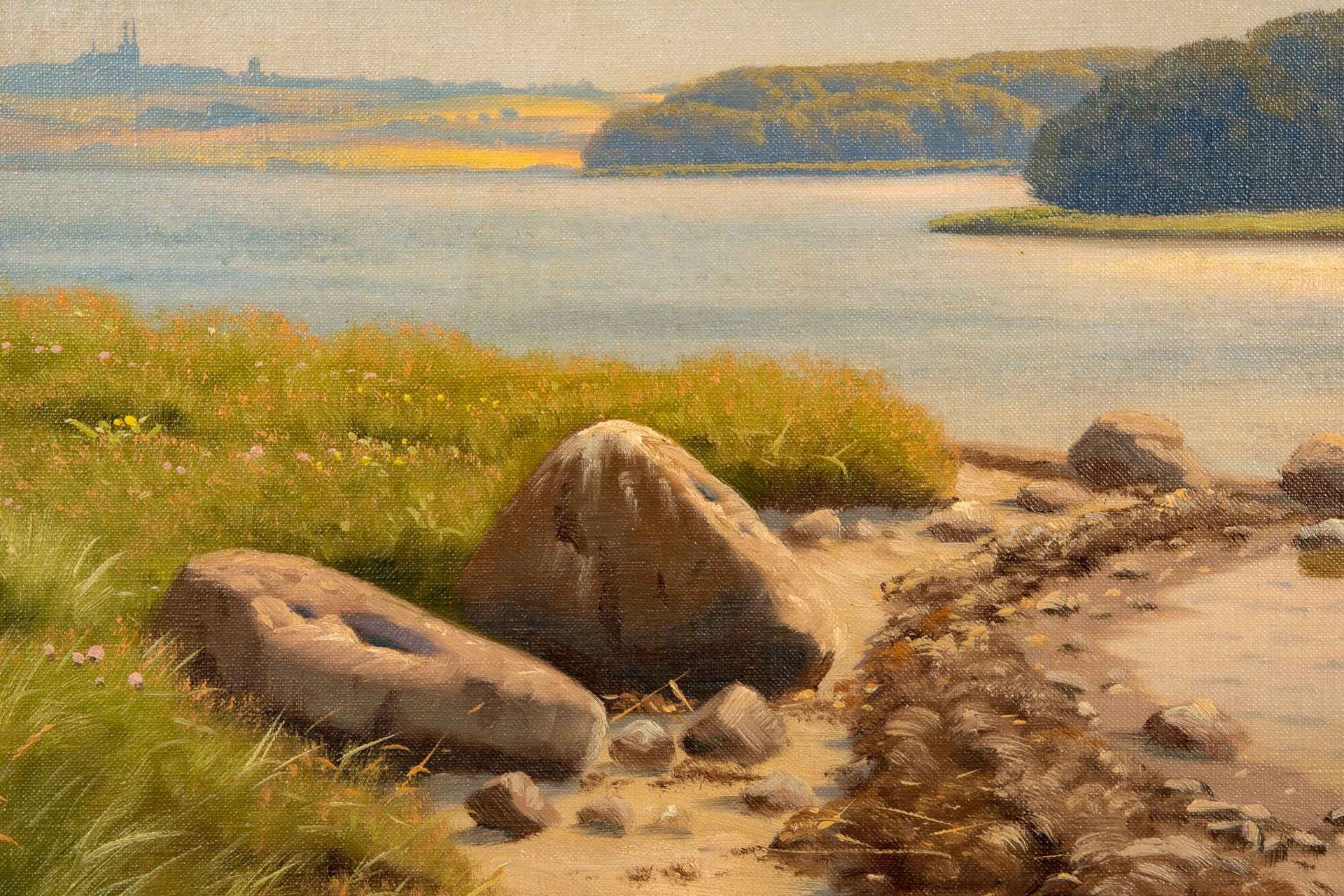 "Sommerliche Flusslandschaft" - Gemälde, Öl auf Leinwand, unten links signiert K. Drews = Kai Jeppe - Image 6 of 10