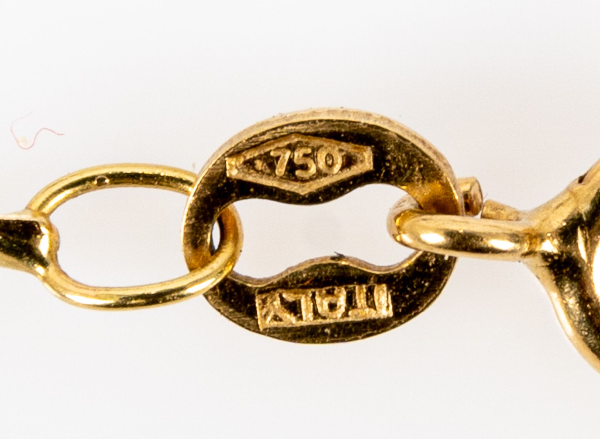 Feingliedriges Gliedercollier, Länge ca. 45 cm, 750er Gelbgold, italienische Juweliersanfertigung; - Image 5 of 5