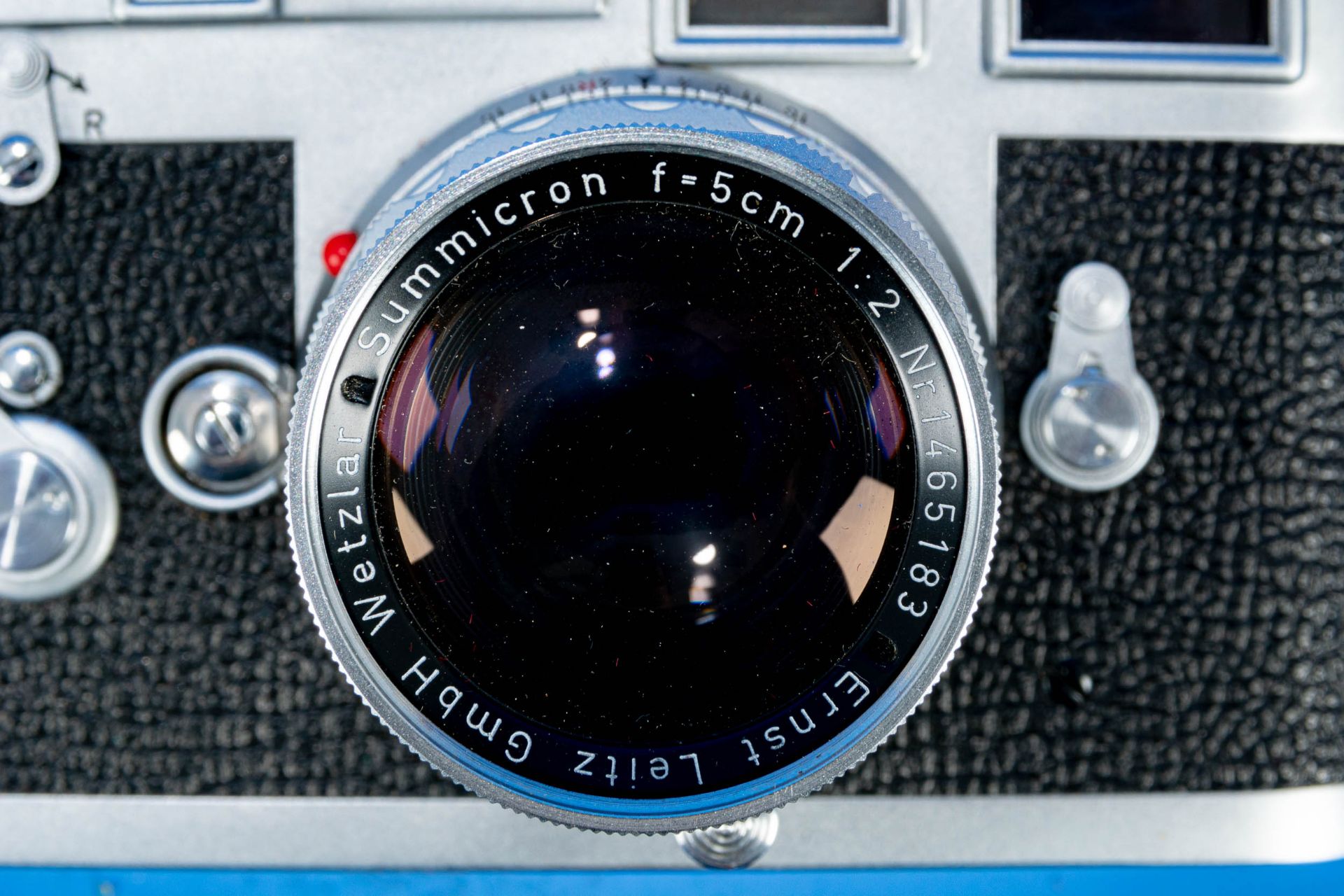 Frühe Leica M3 mit Summicron Objektiv Nr. 1465183 in orig. Box und Lederfutteral; klare Optik, Gehä - Bild 6 aus 16