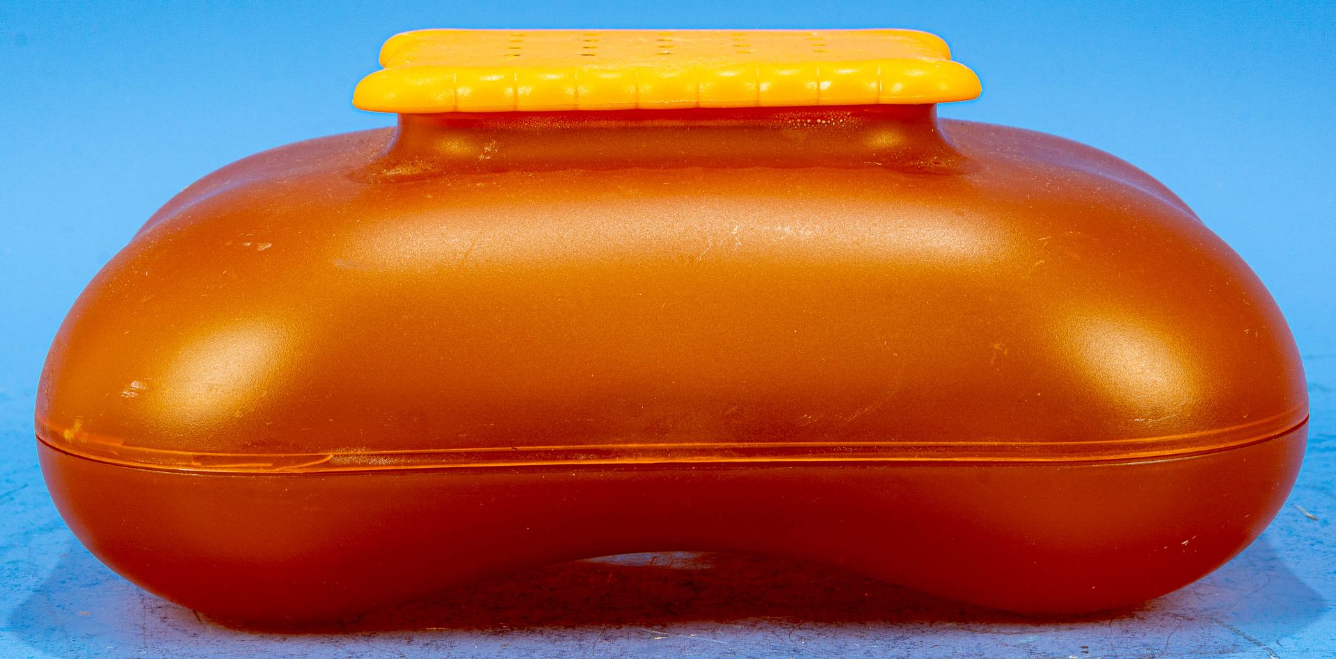 Orange-gelbe 3teilige Keksdose, Kunststoff, "Alessi"; Alters- und Gebrauchsspuren, ca. 11,5 cm, ca. - Bild 2 aus 4