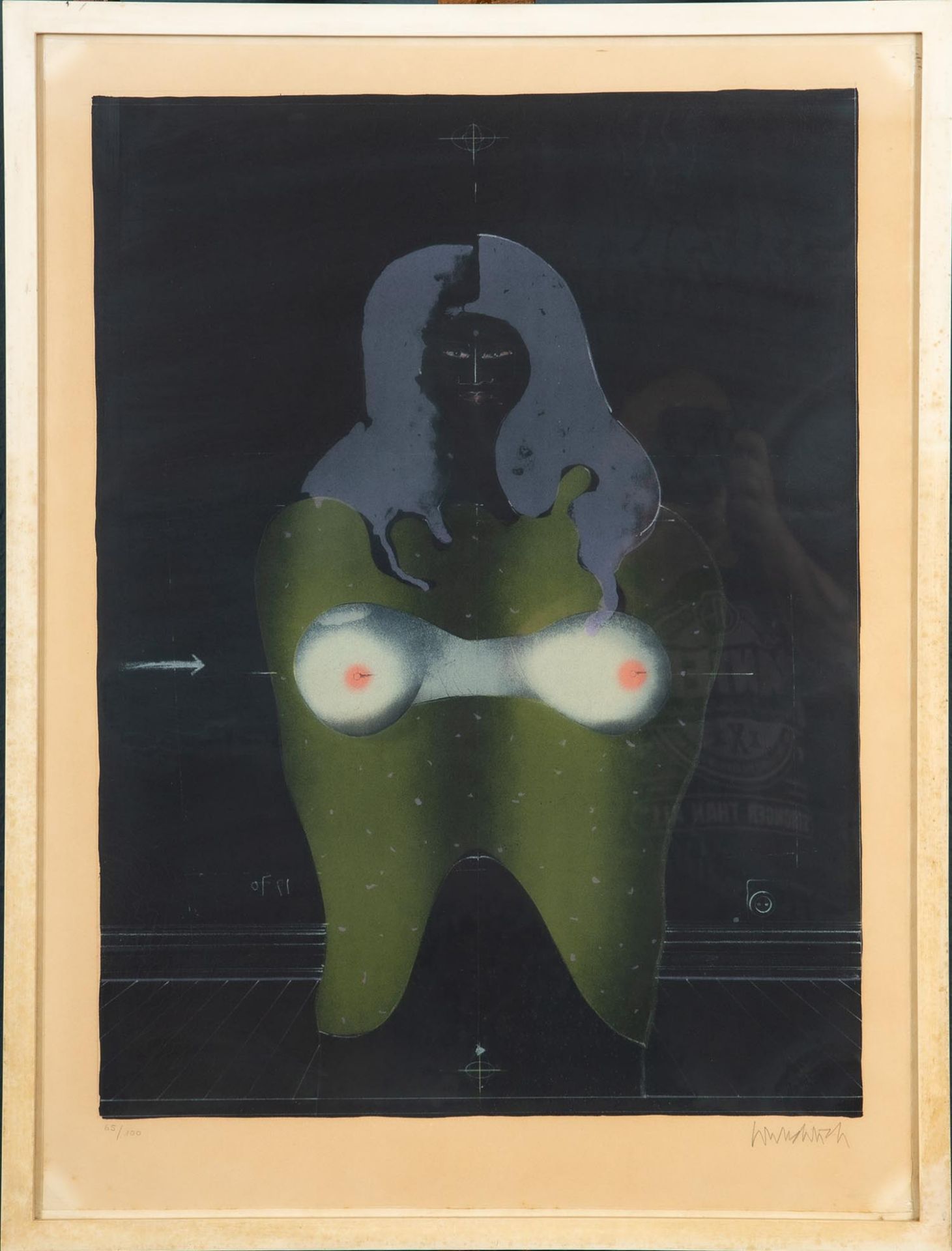 "Cut out For D. B.", Farblithographie, unten rechts signiert: Wunderlich = Paul Wunderlich (1927 -