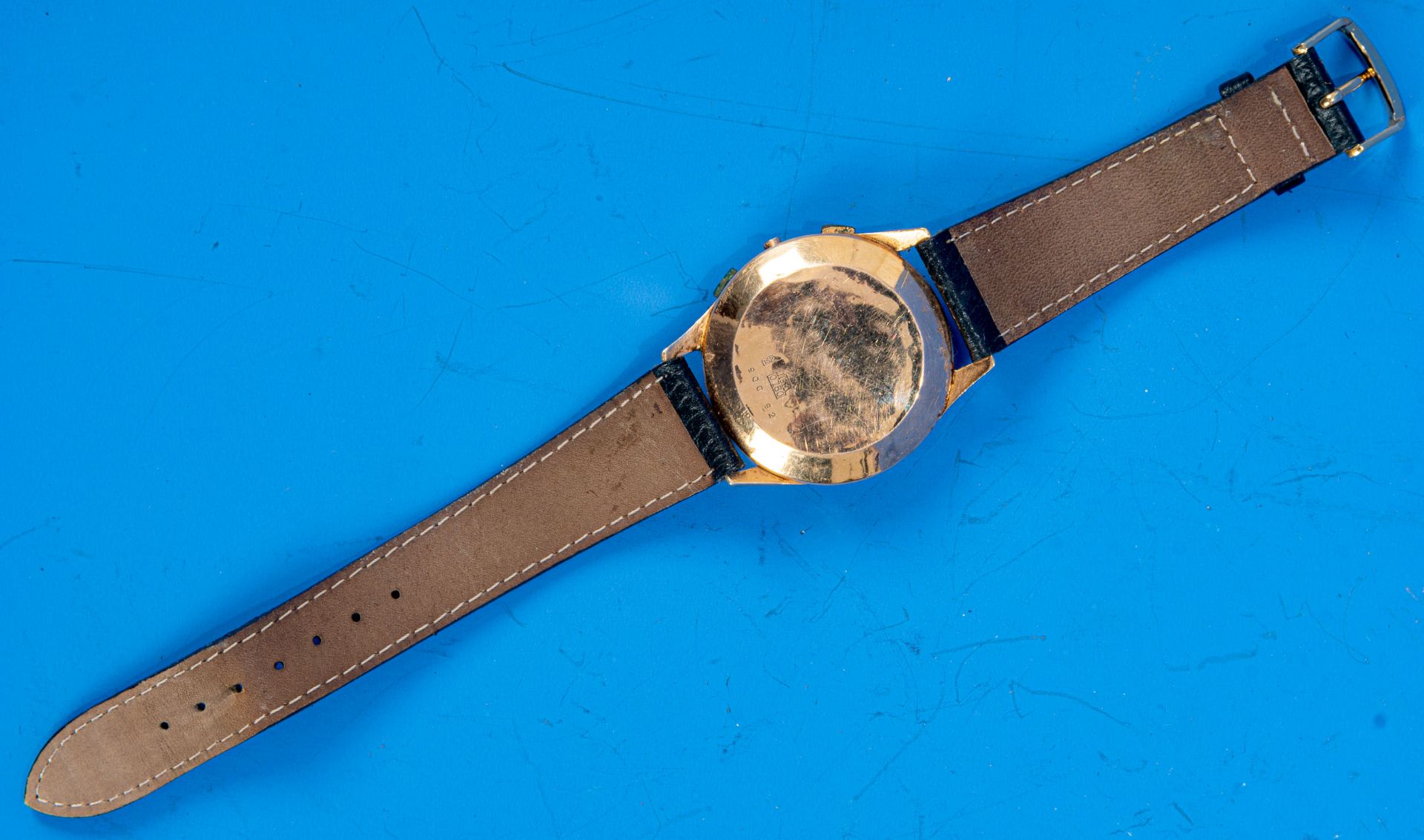 "DREFFA" - Chronograph Herrenarmbanduhr. Ungeprüftes Uhrwerk in 18 k Gelbgoldgehäuse an getragenem - Image 6 of 6