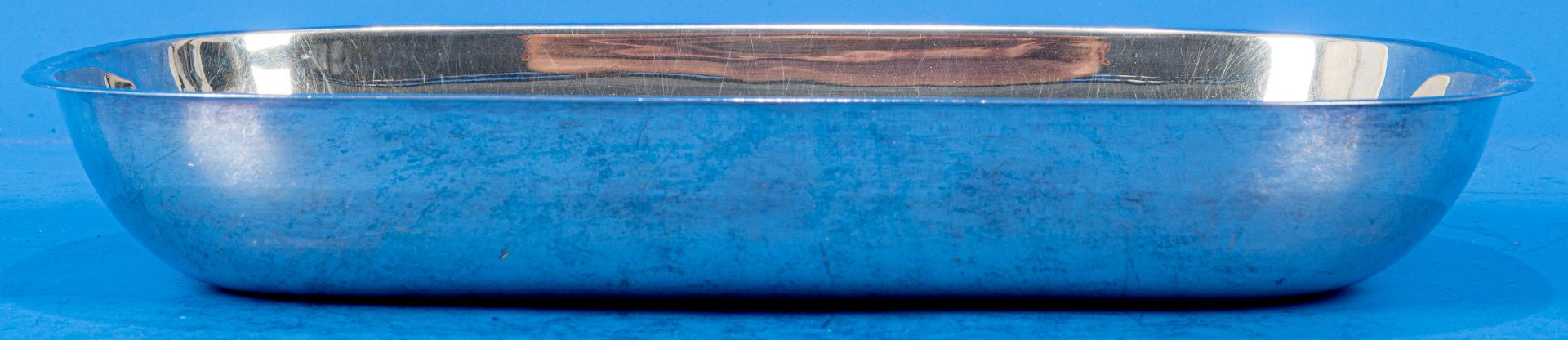 Schwere, rechteckige Schale mit abgerundeten Ecken, massives 925er Sterlingsilber, Mitte/Ende 20. J - Image 4 of 5