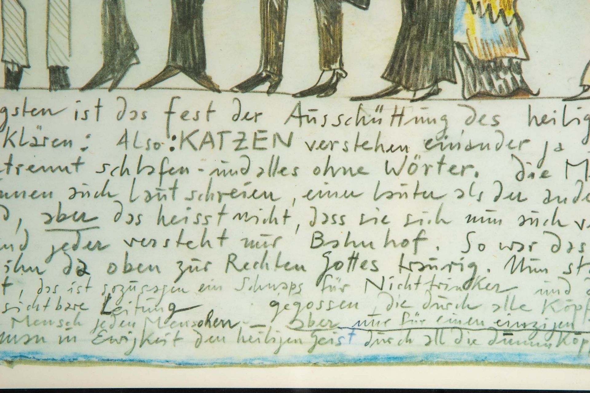 "Für Alexander Schlüter: Pfingsten". Handsignierter (mit Bleistift) Farboffsetdruck des Horst Janss - Bild 7 aus 9