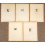 5 versch. Radierungen des Willi Geiger (Landshut 1878 - 1971 München), ungerahmte Blätter im Format