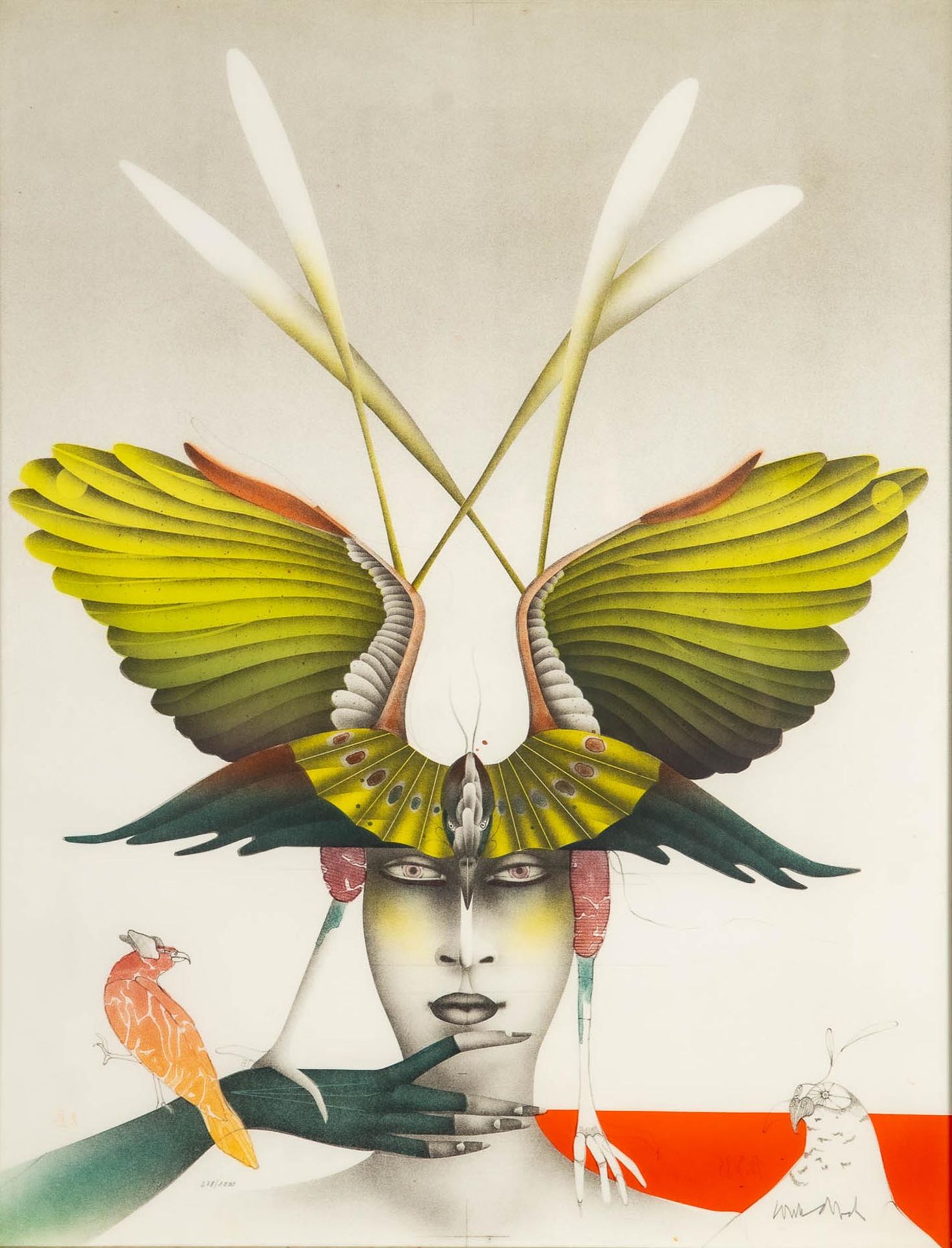 "Jagdvogel", Farblithographie aus der Folge "Im Schatten deiner Flügel", handsigniert von PAUL WUND - Bild 2 aus 7