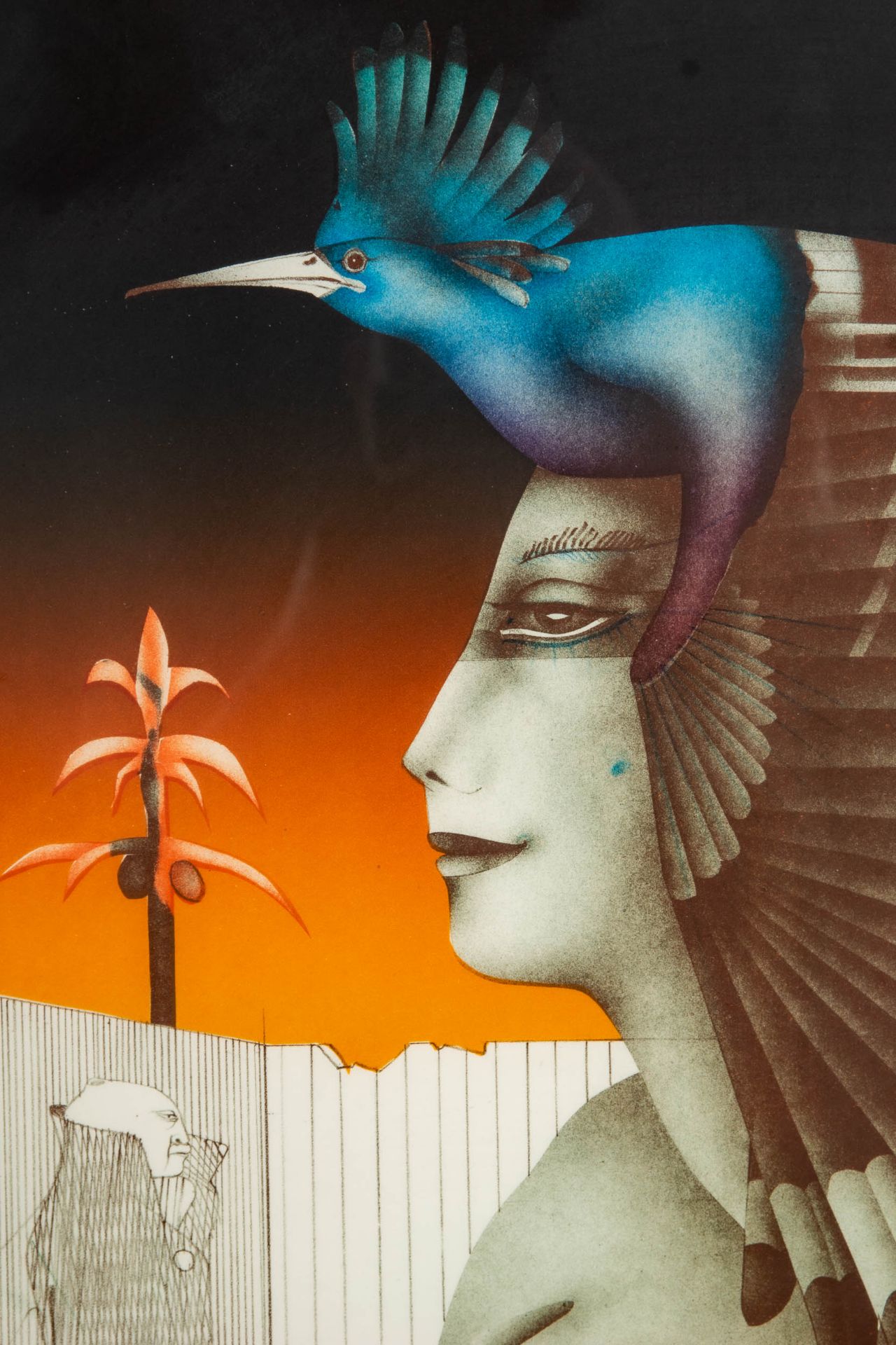 "Gartenvogel", Farblithographie aus der Folge "Im Schatten deiner Flügel", handsigniert von PAUL WU - Bild 4 aus 8
