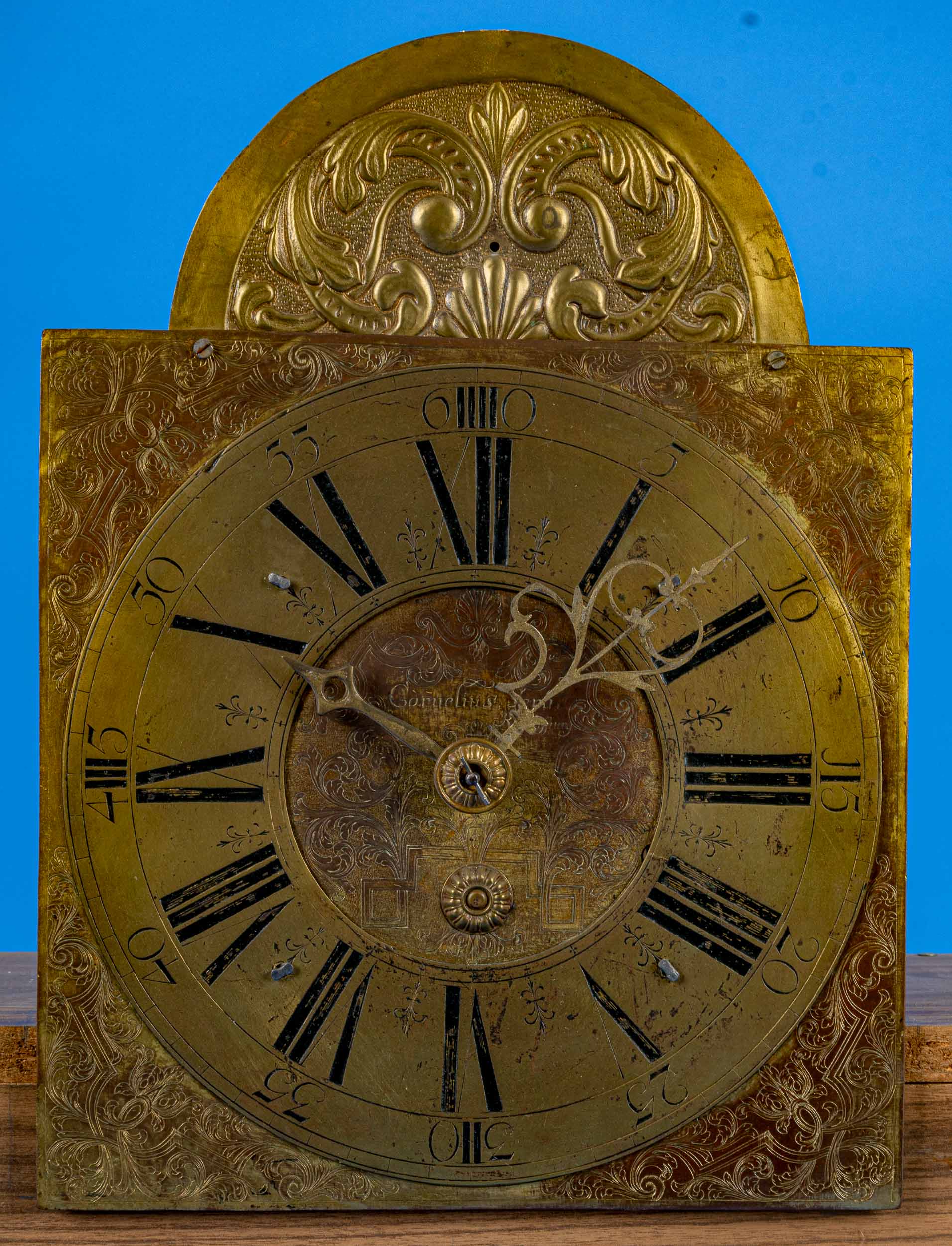 Antikes Standuhren-Uhrwerk, auf dem Ziffernblatt bez.: "Cornelius Lerp Regenspurg". 2. Drittel 18. - Image 3 of 12