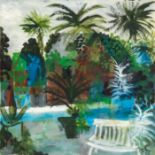 "Botanischer Garten Pyrmont" - 1968 - (Bad Pyrmont), Gemälde des Gert Caden (Berlin 1891 - 1990 Dre