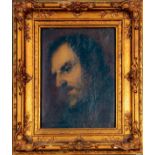 "Charaktervolles Männerporträt". Unsigniertes Gemälde, Öl auf Leinwand, ca. 34 x 28,5 cm. Ungereini